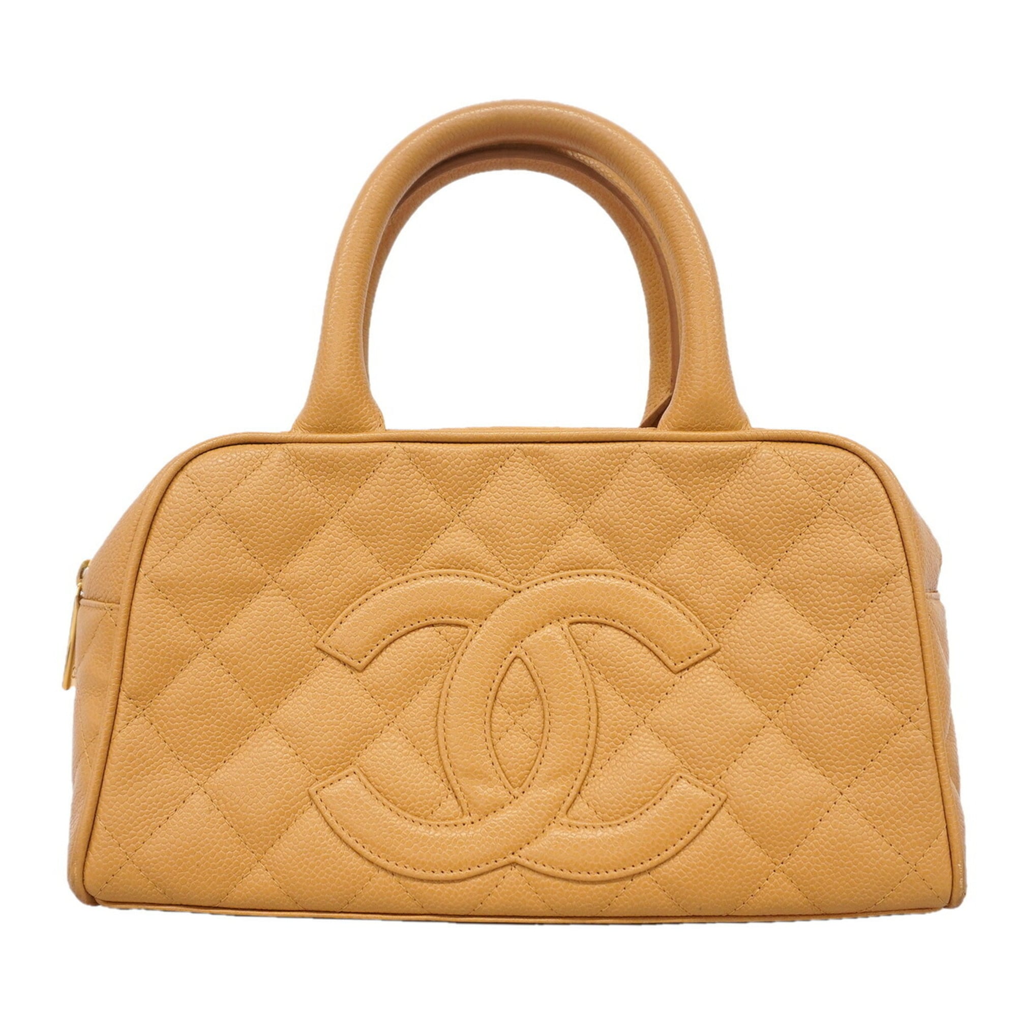 Chanel Beige Grained Calfskin Handbag (Pre-Owned)