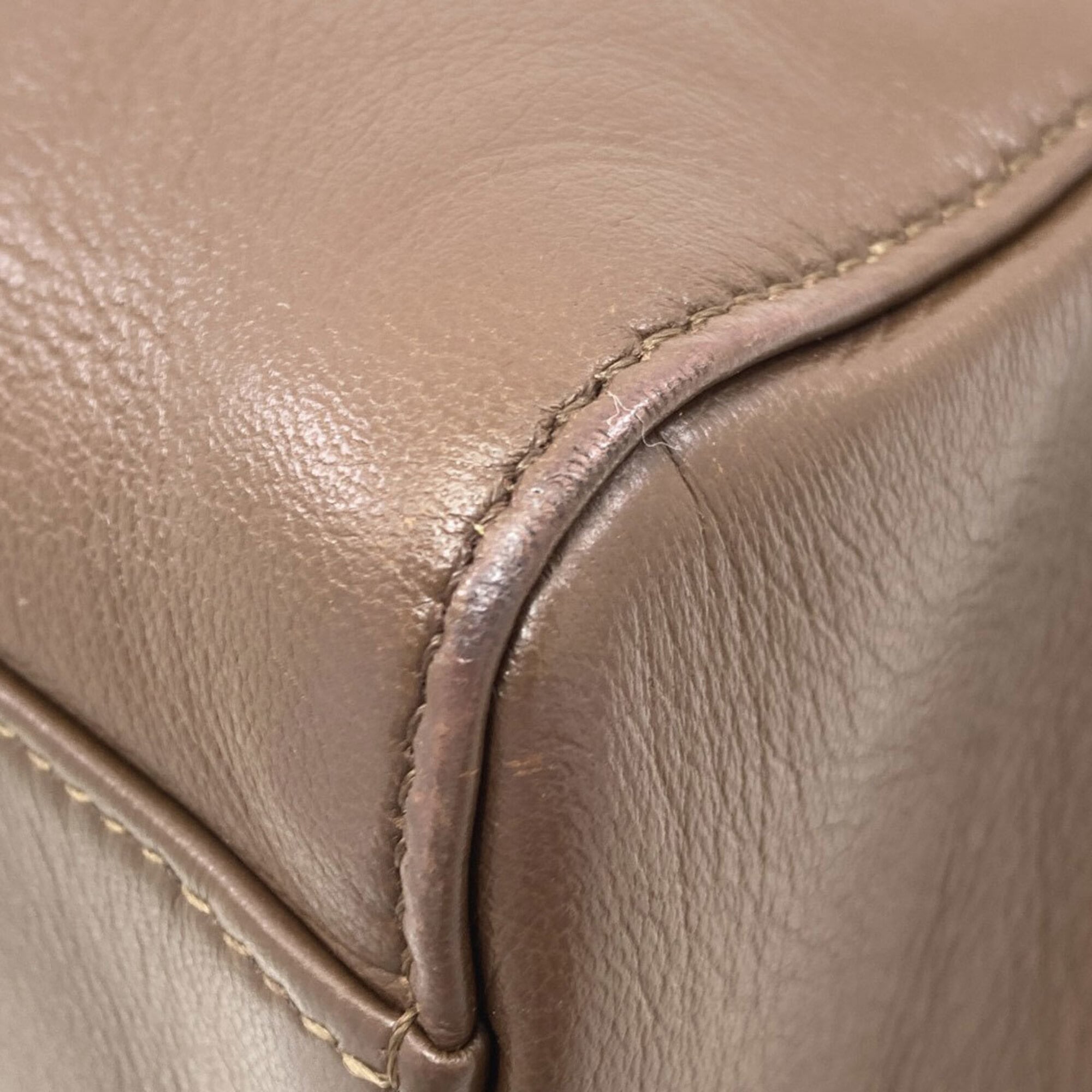 Fendi Brown Pink Leather Handbag (Pre-Owned)