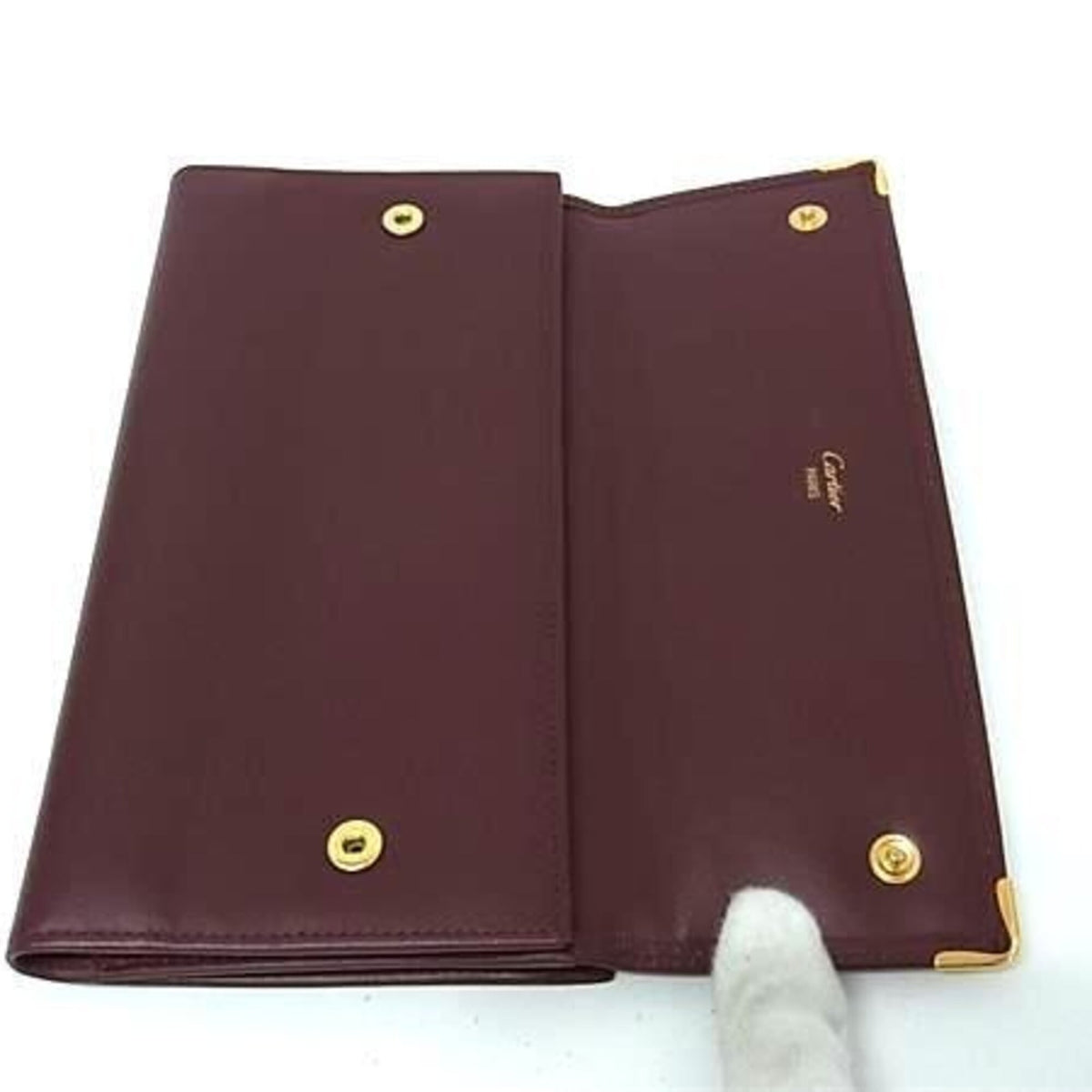 Cartier Must Bordeaux Leather Long Wallet (Bi-Fold) (Pre-Owned)