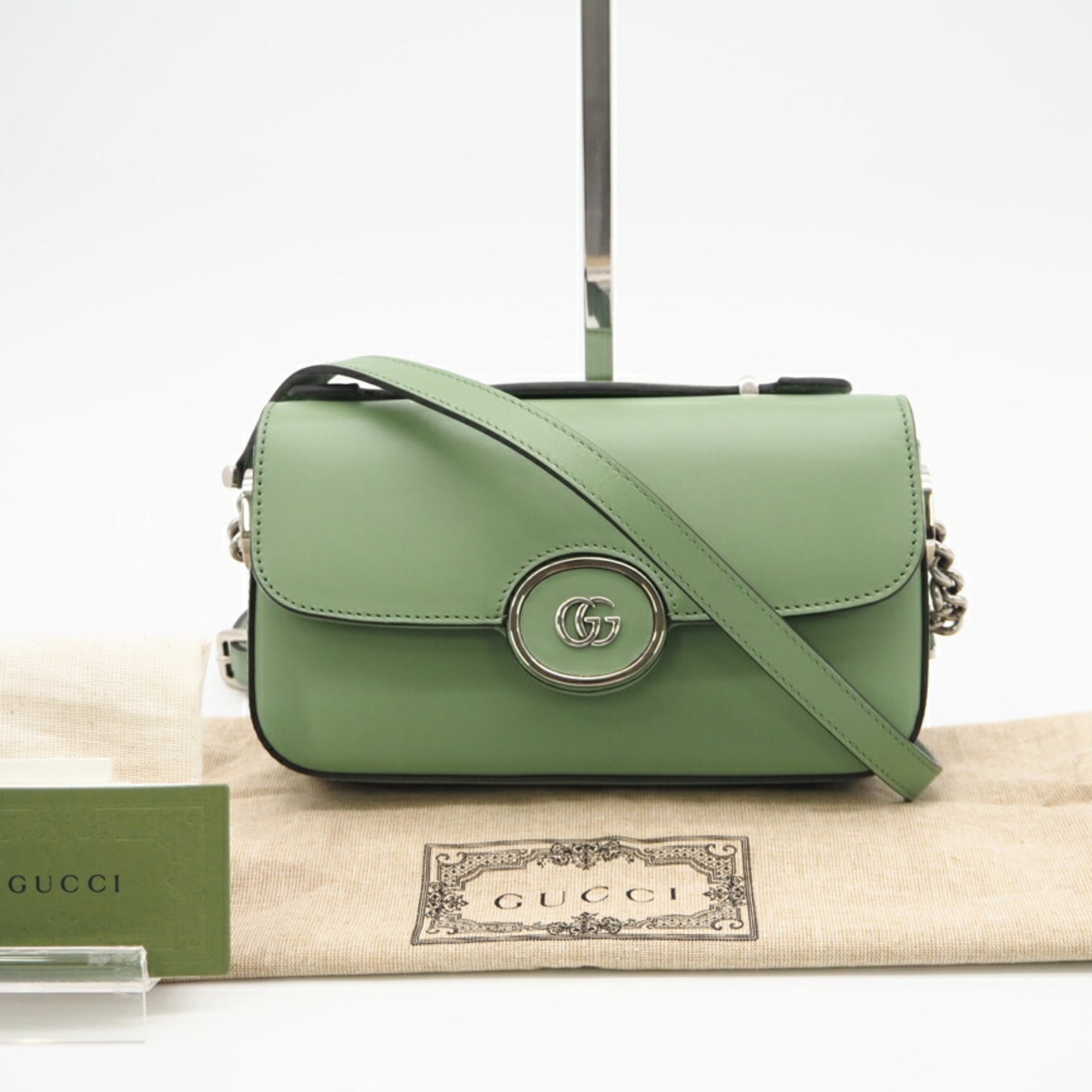 Gucci Green Leather Shoulder Bag (Pre-Owned)
