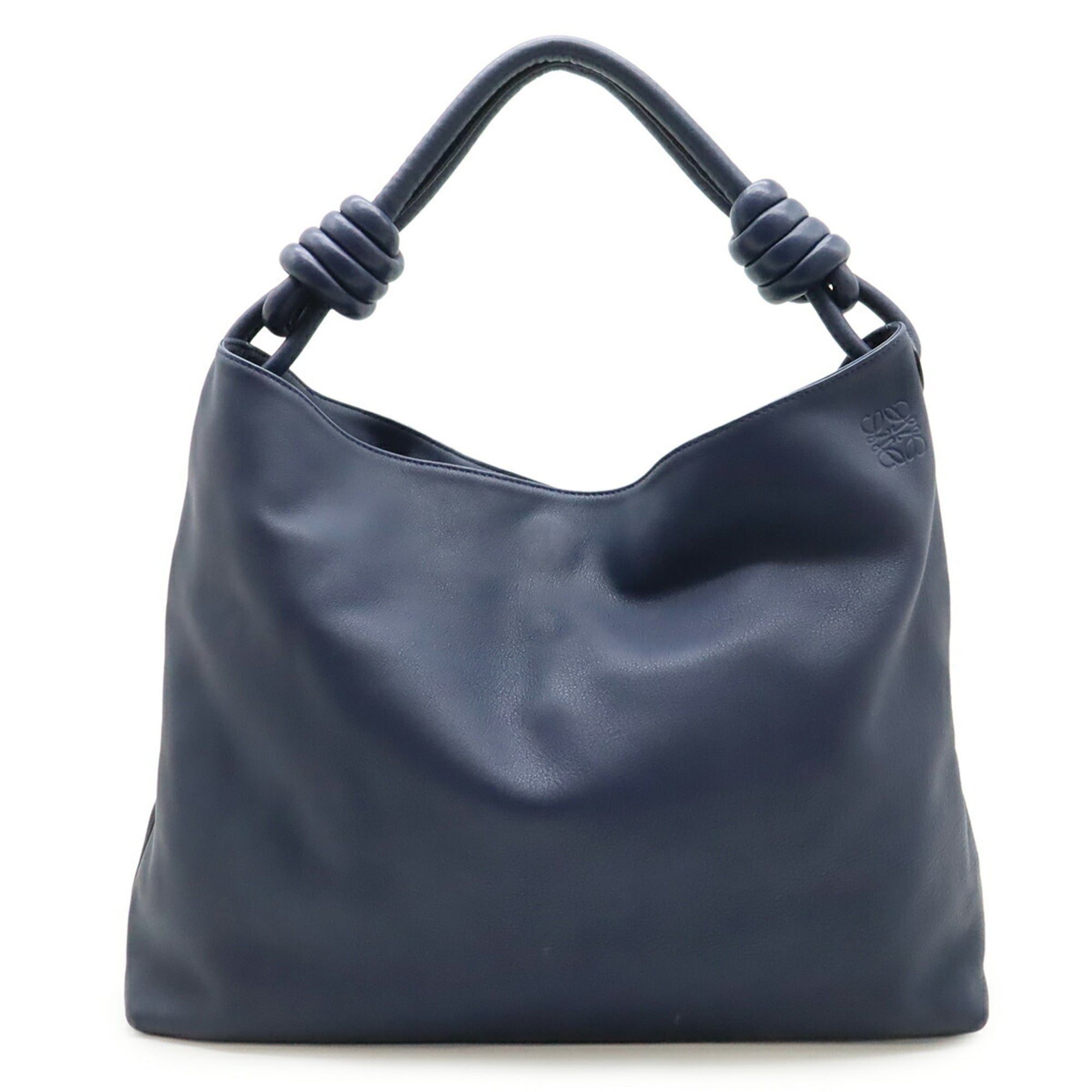 Loewe Flamenco Navy Leather Shoulder Bag (Pre-Owned)