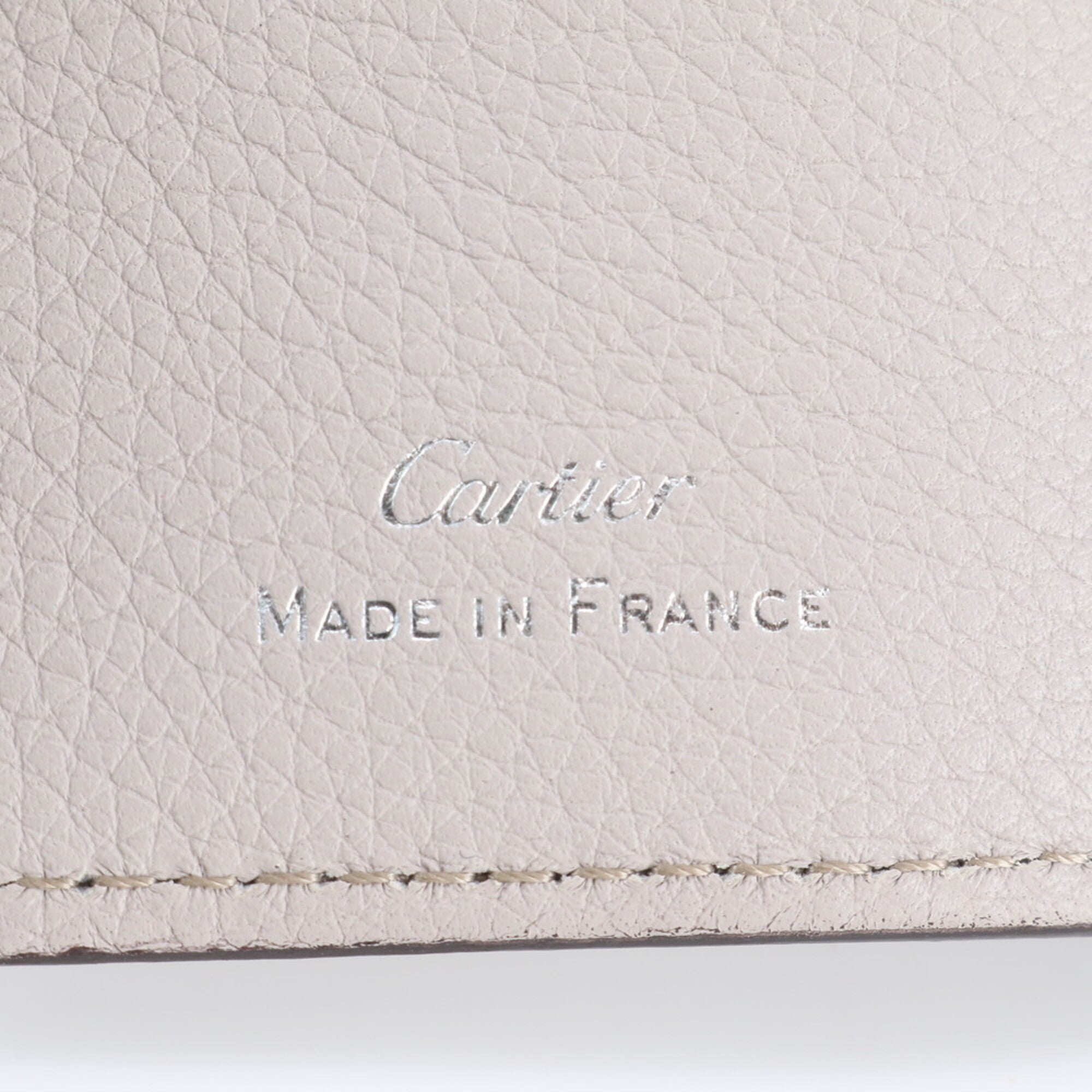 Cartier C De Cartier Beige Leather Wallet (Tri-Fold) (Pre-Owned)