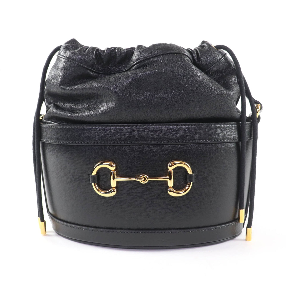 Gucci Horsebit Black Leather Shoulder Bag (Pre-Owned)