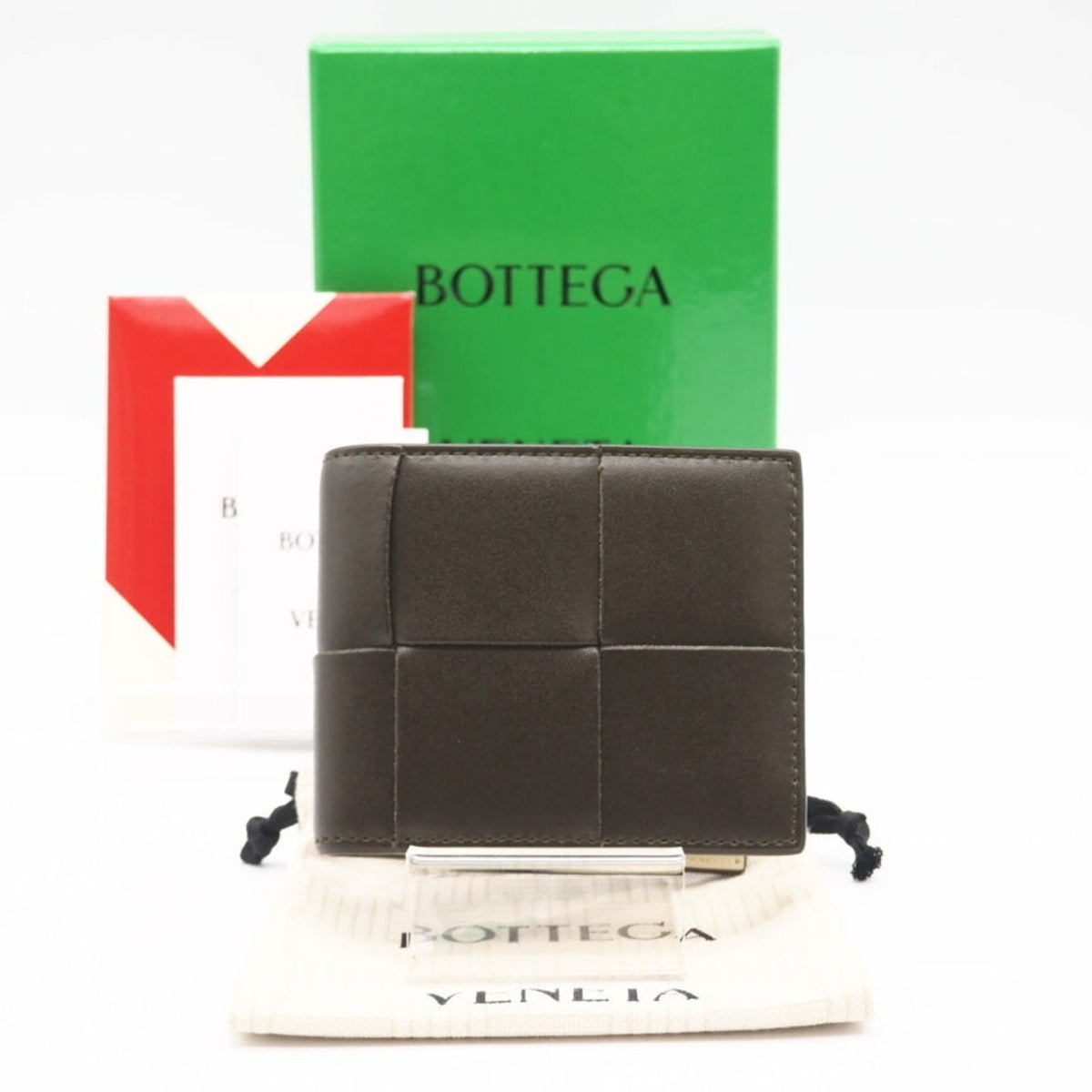 Bottega Veneta Khaki Leather Wallet (Bi-Fold) (Pre-Owned)