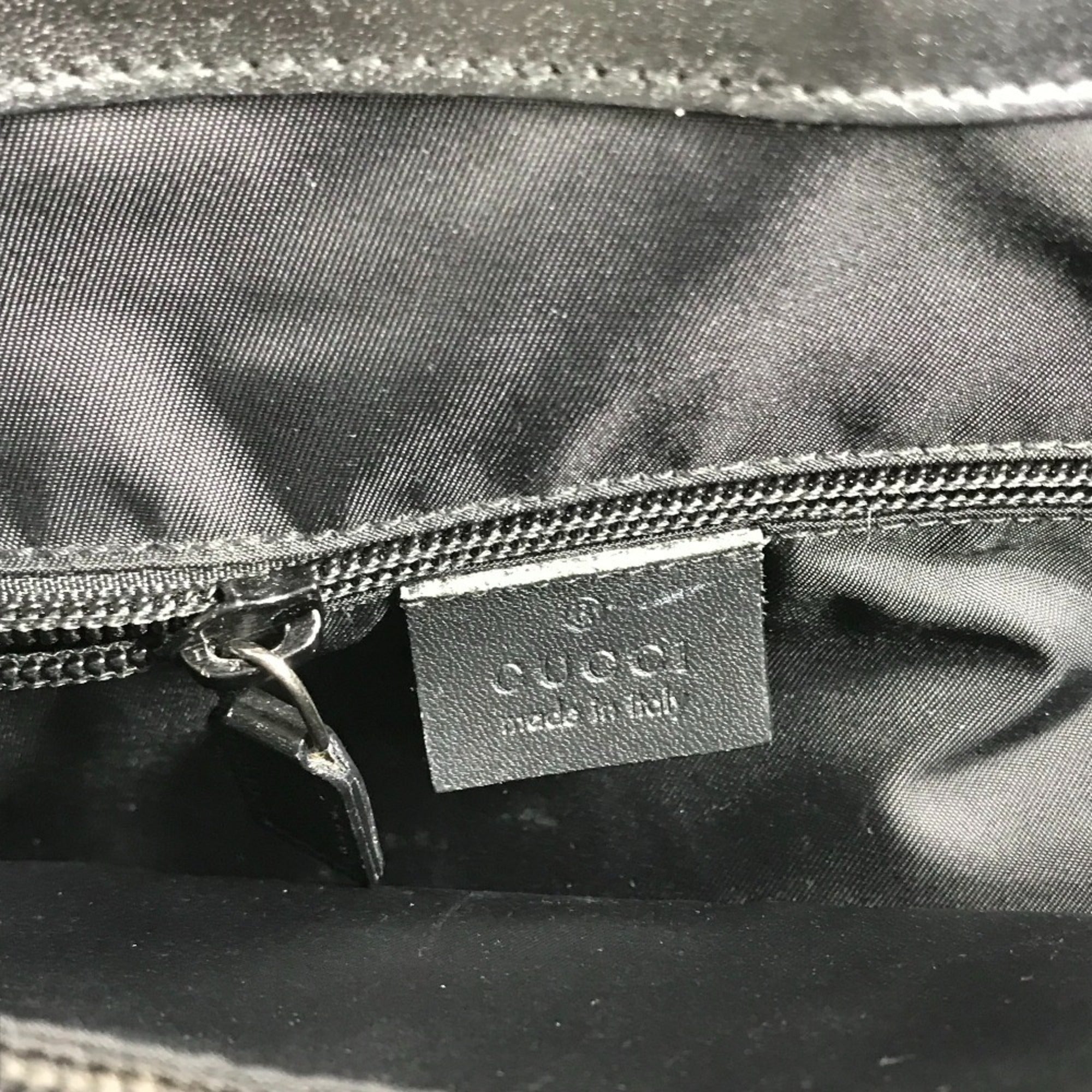 Gucci Black Nylon Leather Handbag Tote Bag (Pre-Owned)