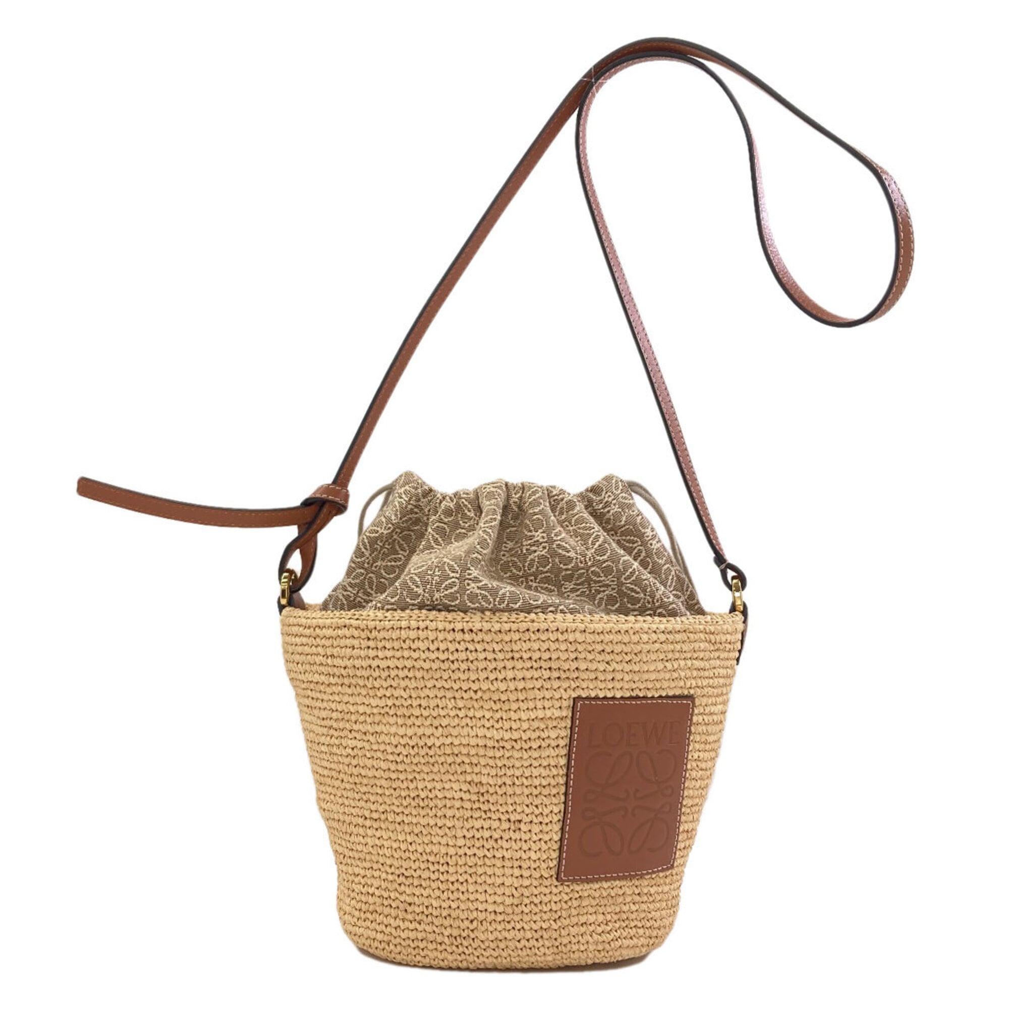 Loewe Brown Raffia Pochette Shoulder Bag (Pre-Owned)