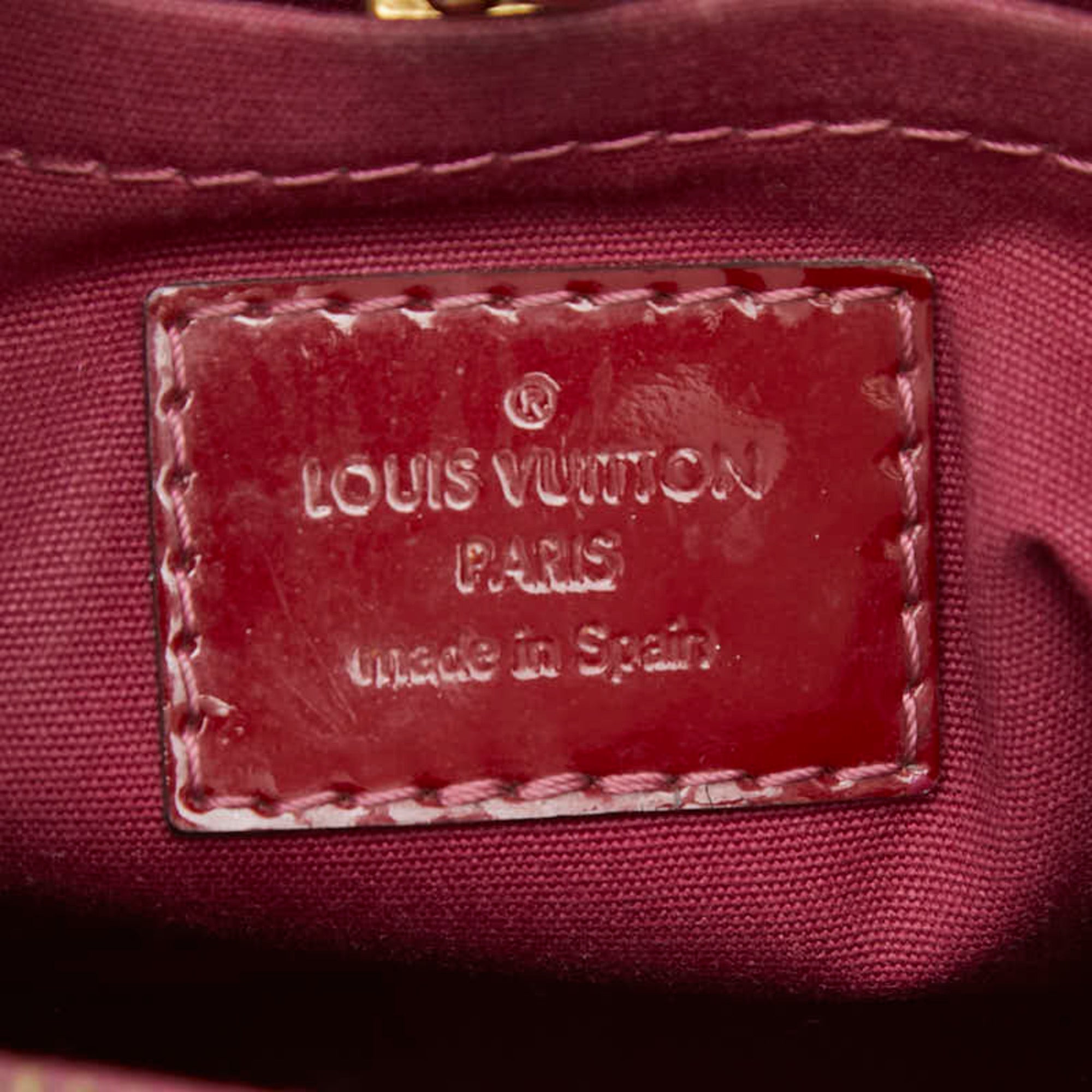 Louis Vuitton Indian Rose Red Color Patent Leather Handbag Shoulder Bag (Pre-Owned)