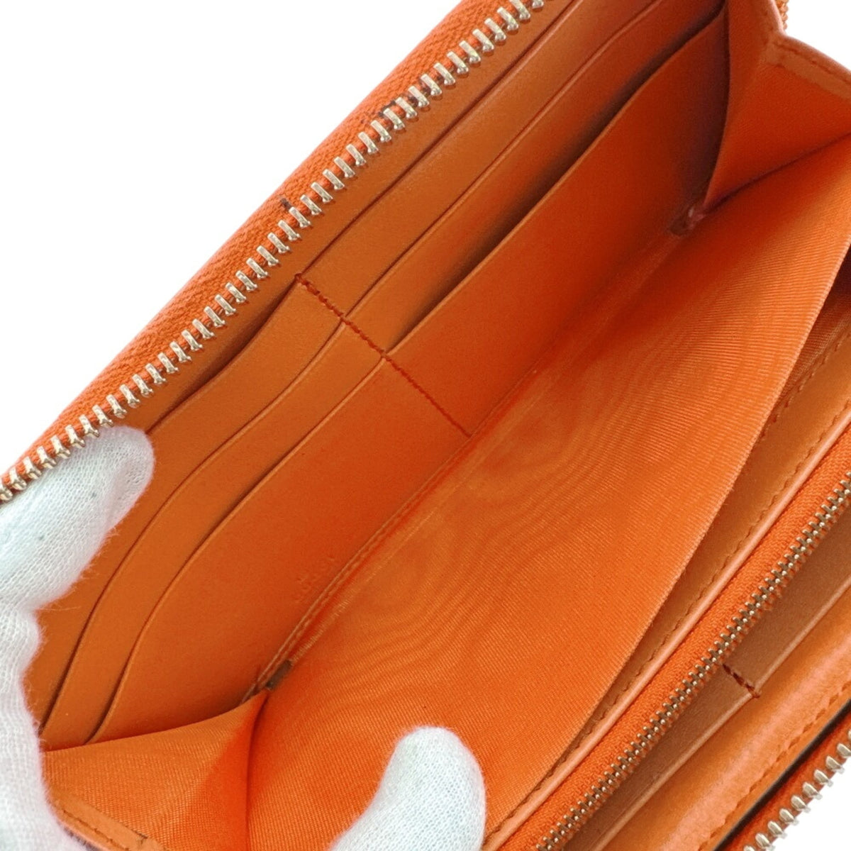 Gucci Orange Leather Long Wallet (Bi-Fold) (Pre-Owned)