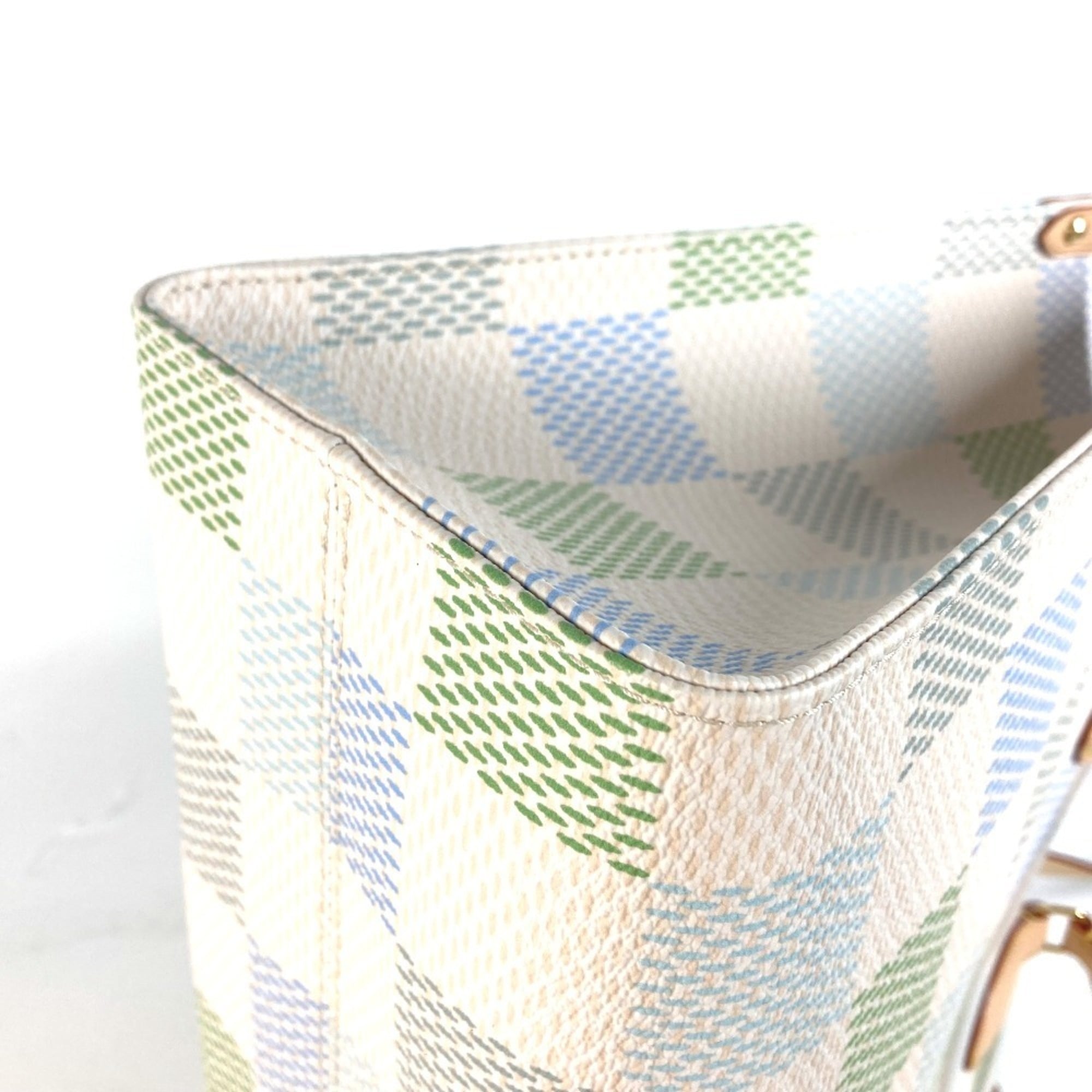Louis Vuitton White Damier Canvas Handbag Shoulder Bag Tote Bag (Pre-Owned)