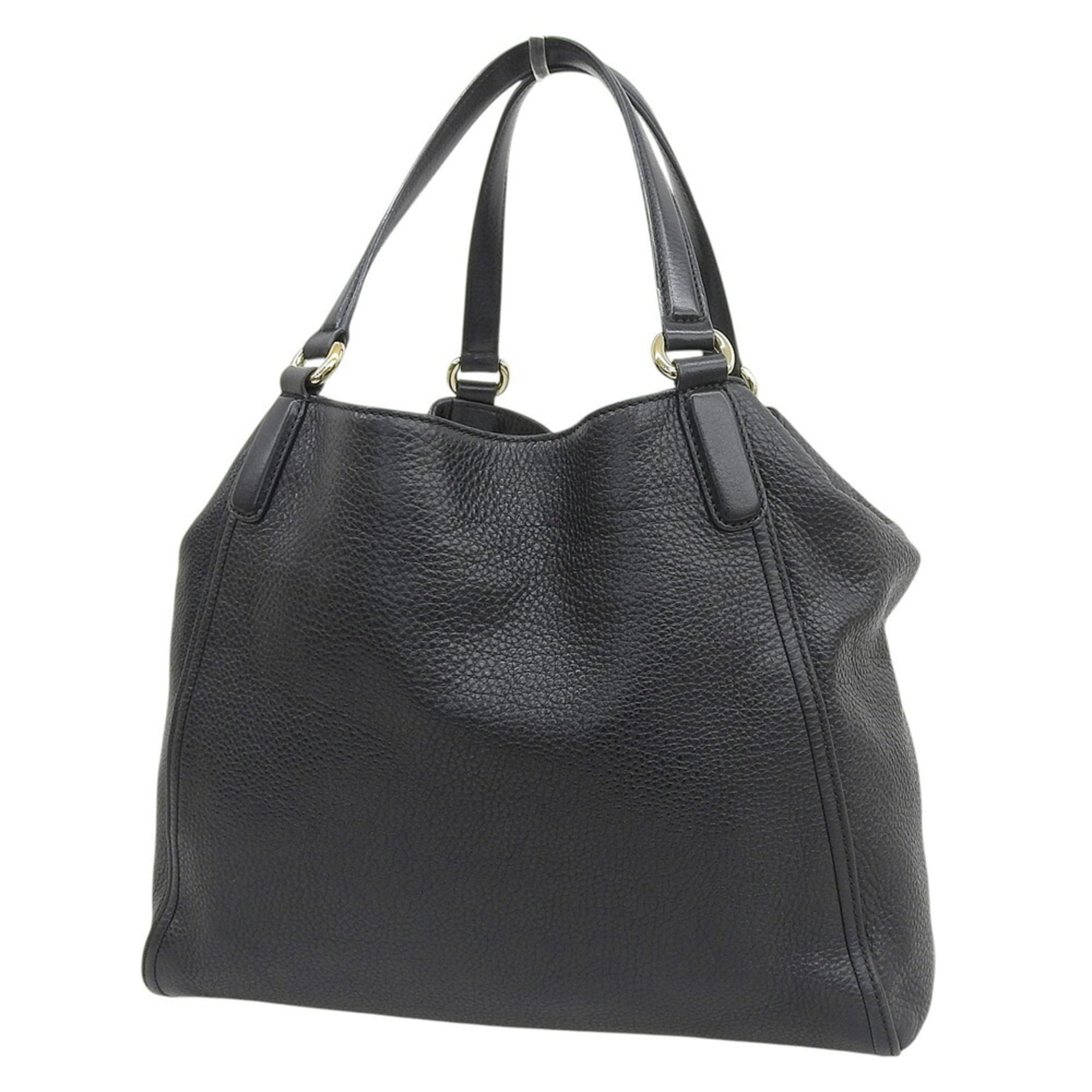 Gucci Black Leather Handbag Shoulder Bag Tote Bag (Pre-Owned)
