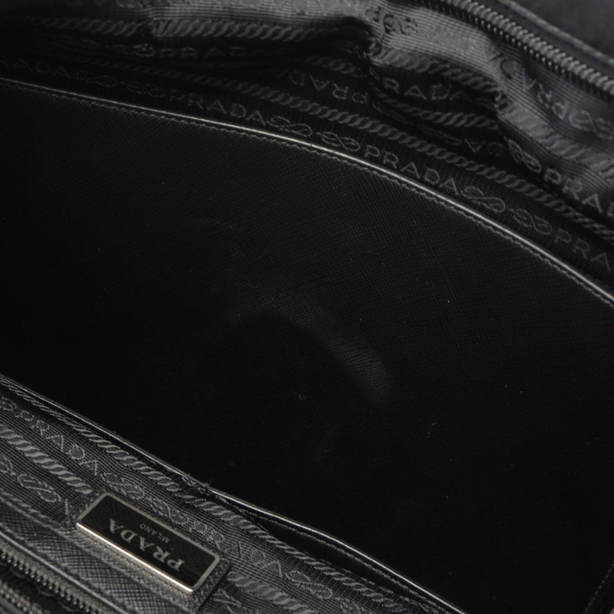 Prada Black Nylon Leather Handbag (Pre-Owned)