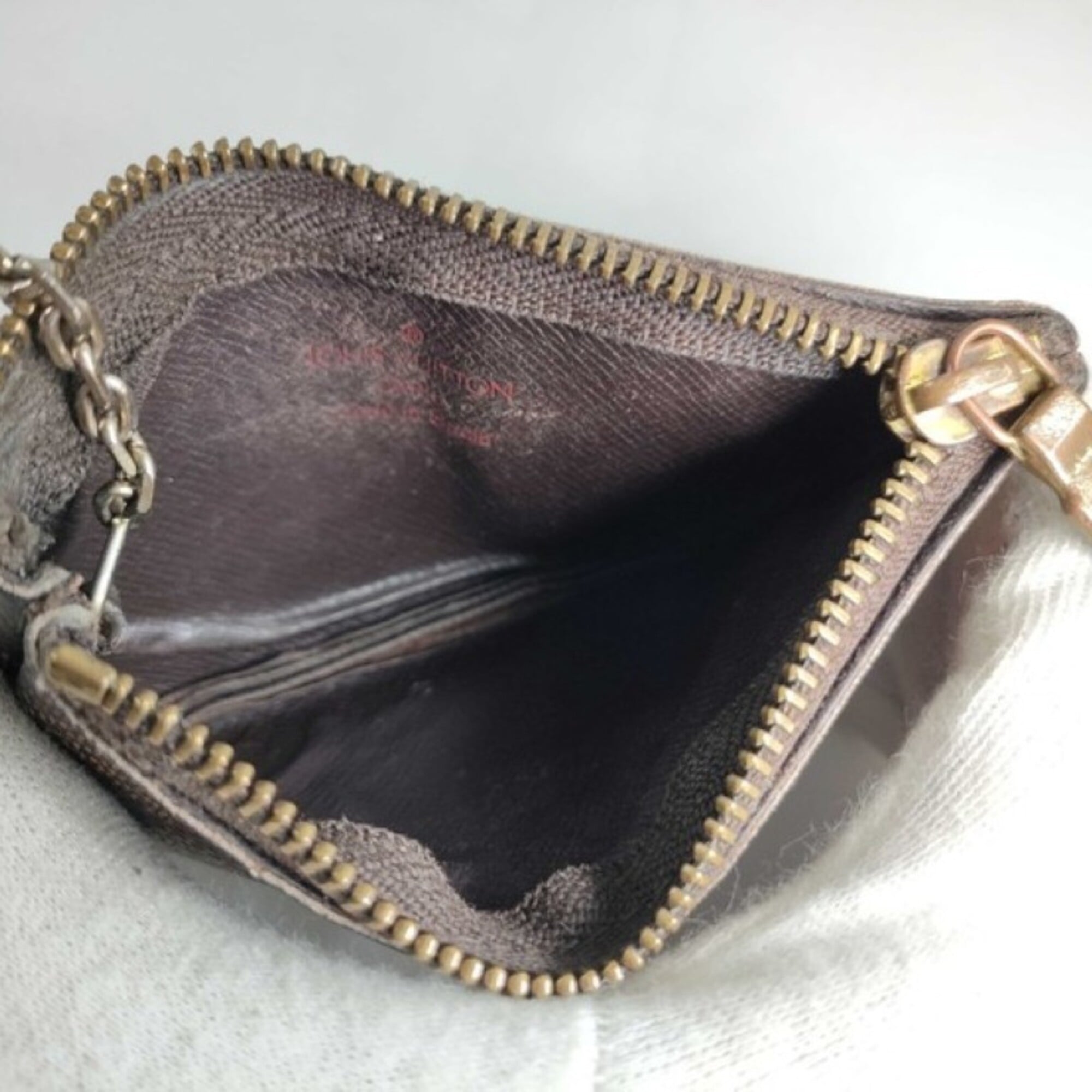Louis Vuitton Brown Damier Canvas Ebene Damier Canvas Coin Purse/Coin Case (Pre-Owned)
