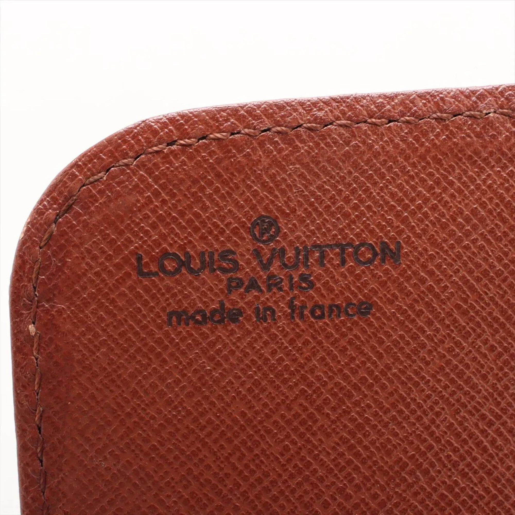 Louis Vuitton Brown Leather Coated Canvas Shoulder Bag Tote Bag (Pre-Owned)