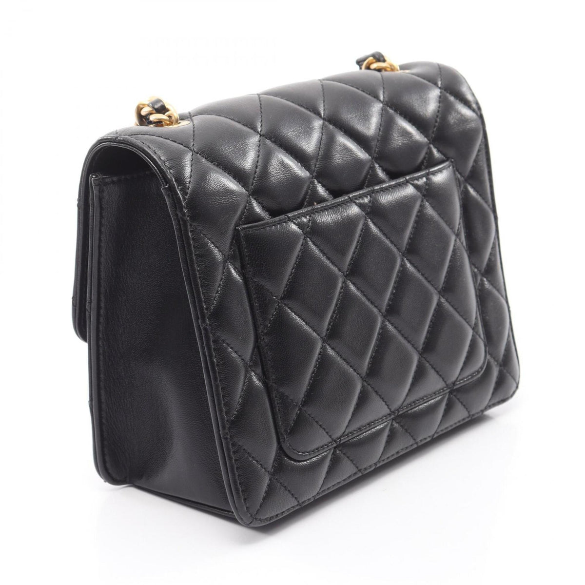 Chanel Black Leather Handbag Shoulder Bag (Pre-Owned)