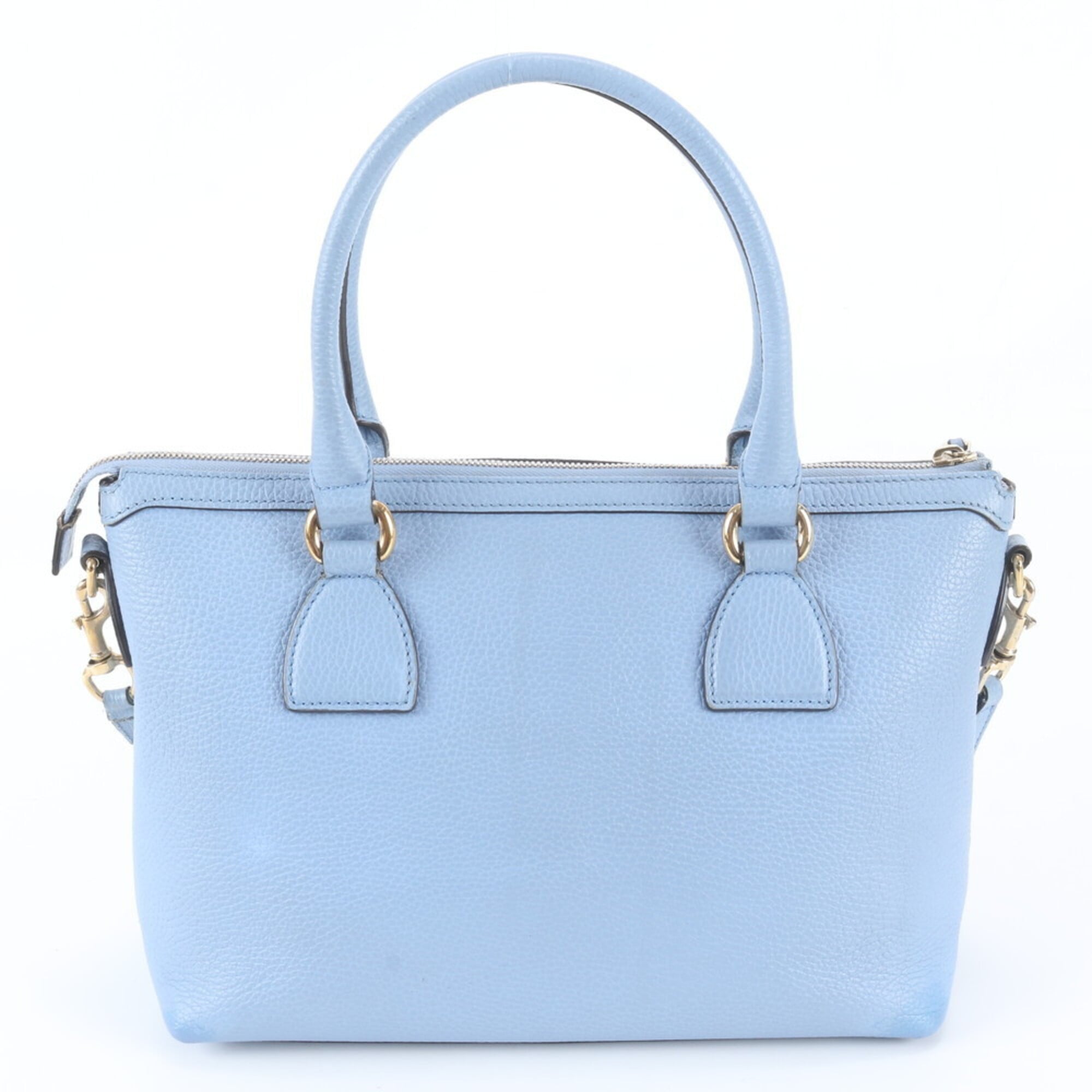Gucci Blue Leather Handbag Shoulder Bag Tote Bag (Pre-Owned)