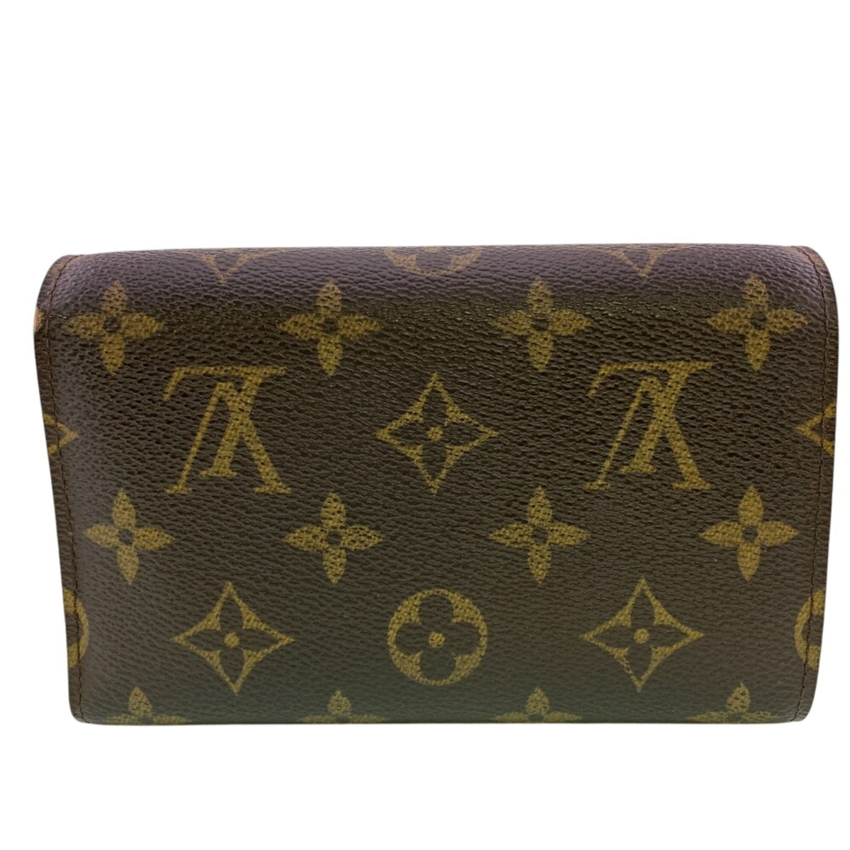 Louis Vuitton Brown Leather Wallet (Tri-Fold) (Pre-Owned)