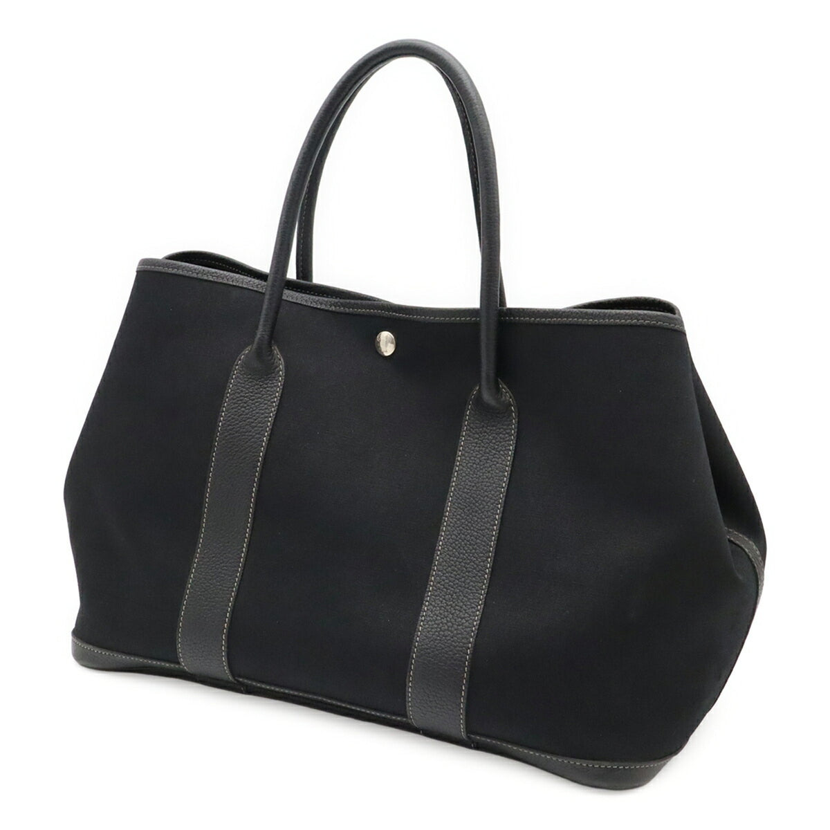 Hermes Black Toile Officier Shoulder Bag Tote Bag (Pre-Owned)