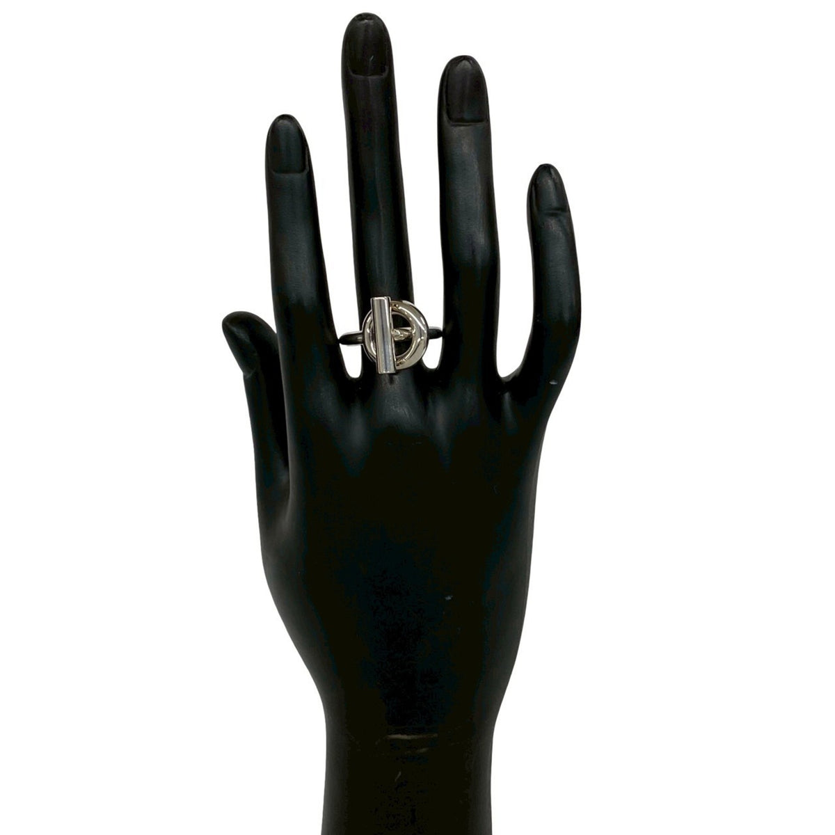 Hermes Silver Silver 925 Band Ring (Pre-Owned)