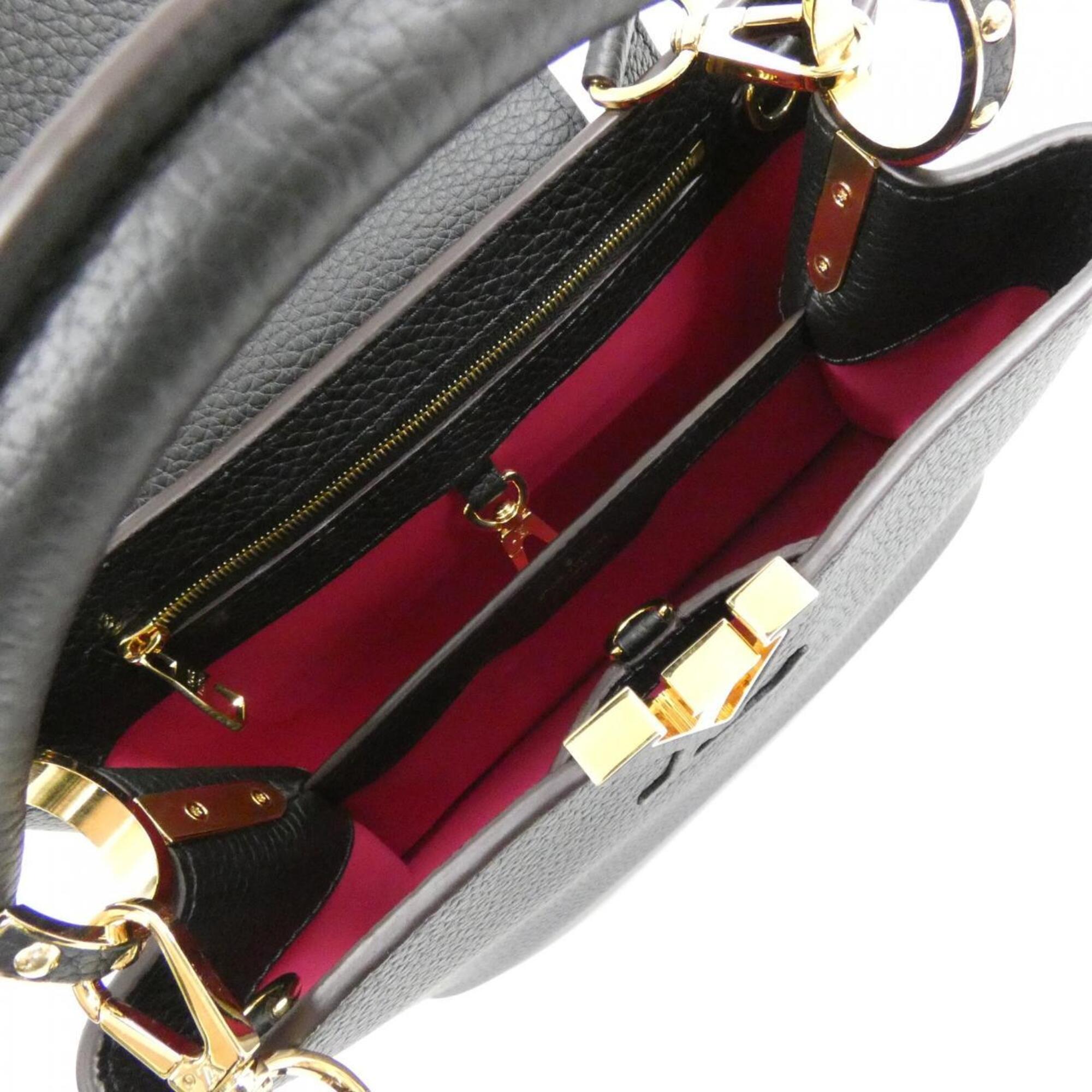 Louis Vuitton Black Leather Handbag (Pre-Owned)