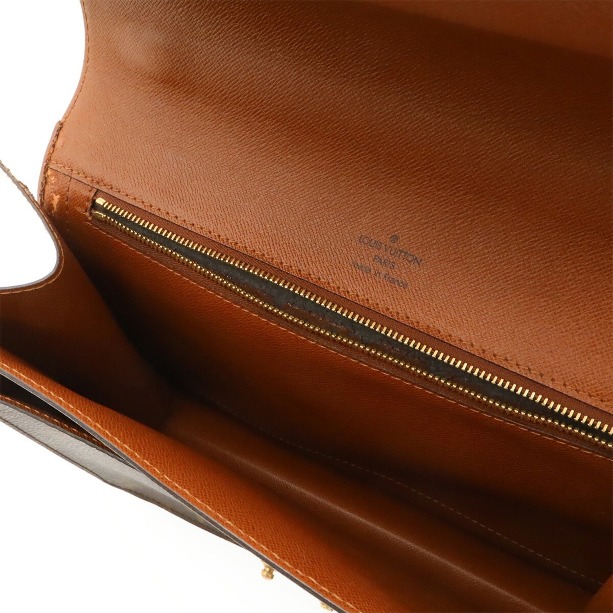 Louis Vuitton Brown Monogram Canvas Clutch Bag Handbag Shoulder Bag (Pre-Owned)