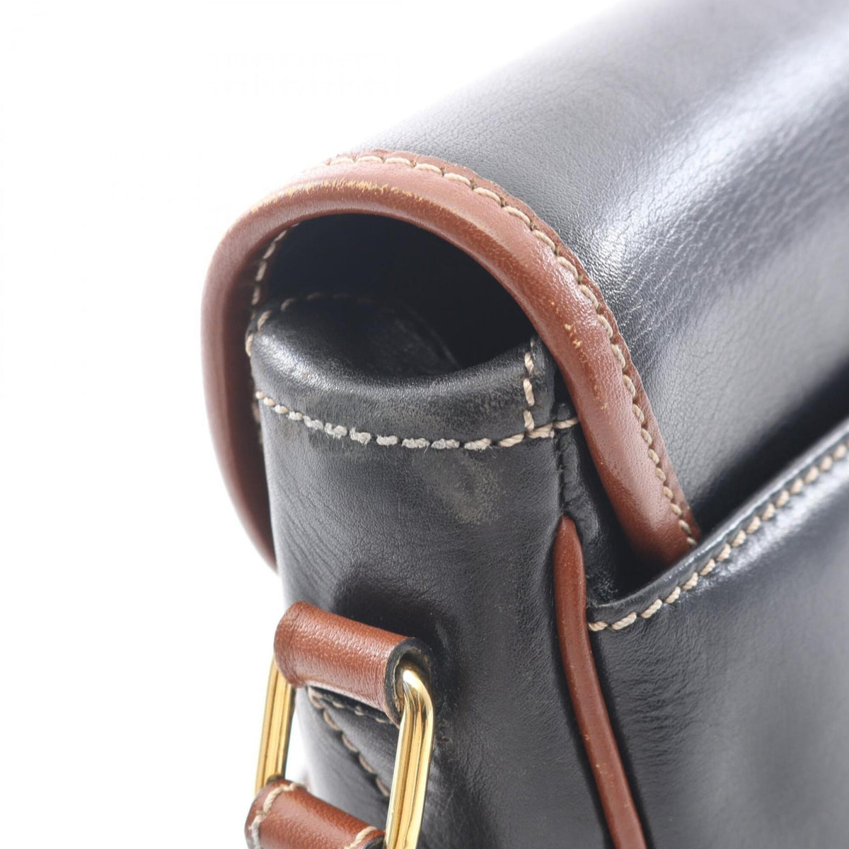 Celine Black Brown Leather Handbag Shoulder Bag (Pre-Owned)