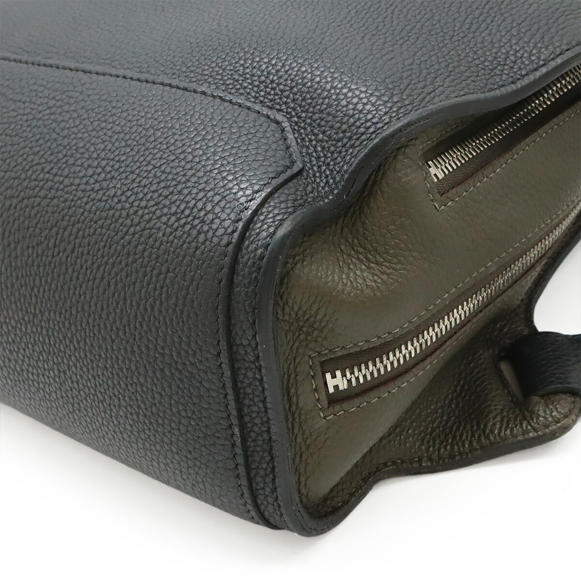 Hermes Black Vert Taurillon Clemence Leather Backpack (Pre-Owned)