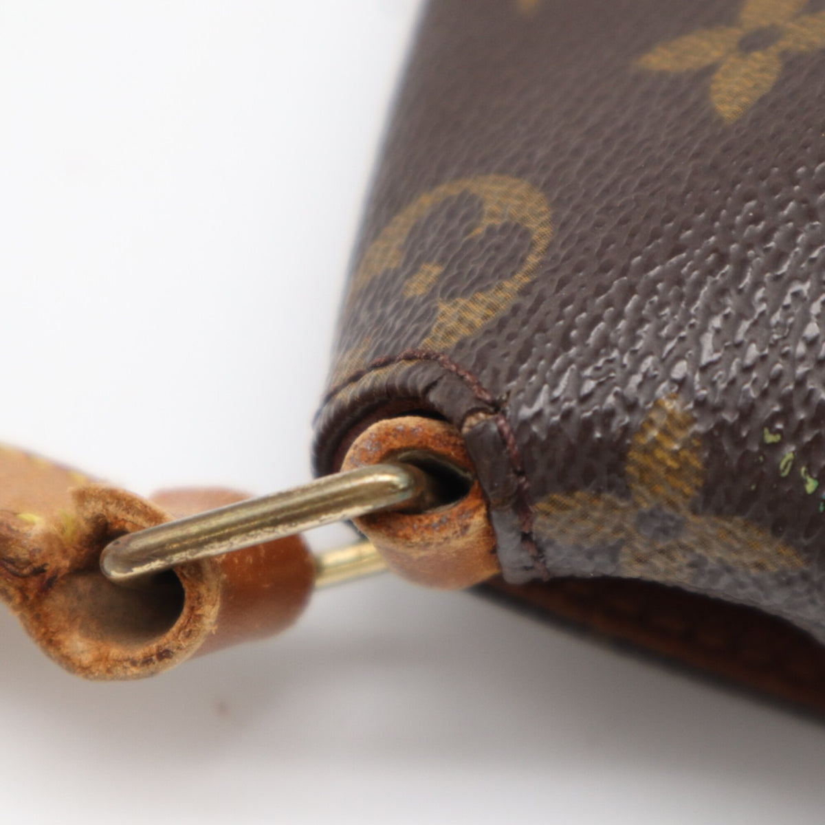 Louis Vuitton Beige Brown Monogram Coated Canvas Leather Shoulder Bag (Pre-Owned)