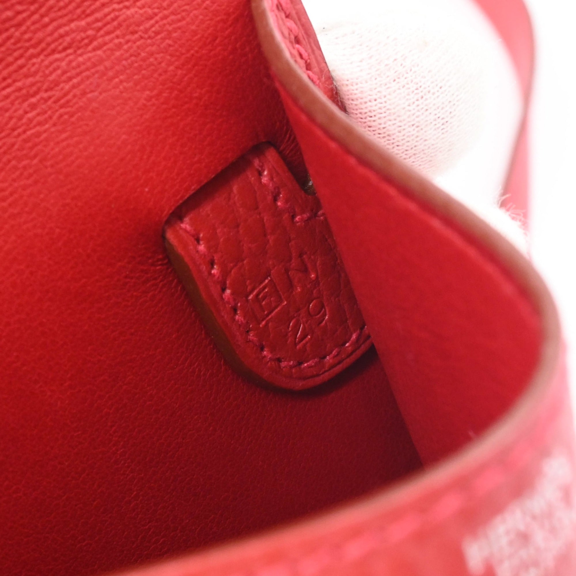 Hermes Red Color Ardennes Leather Pochette Shoulder Bag (Pre-Owned)
