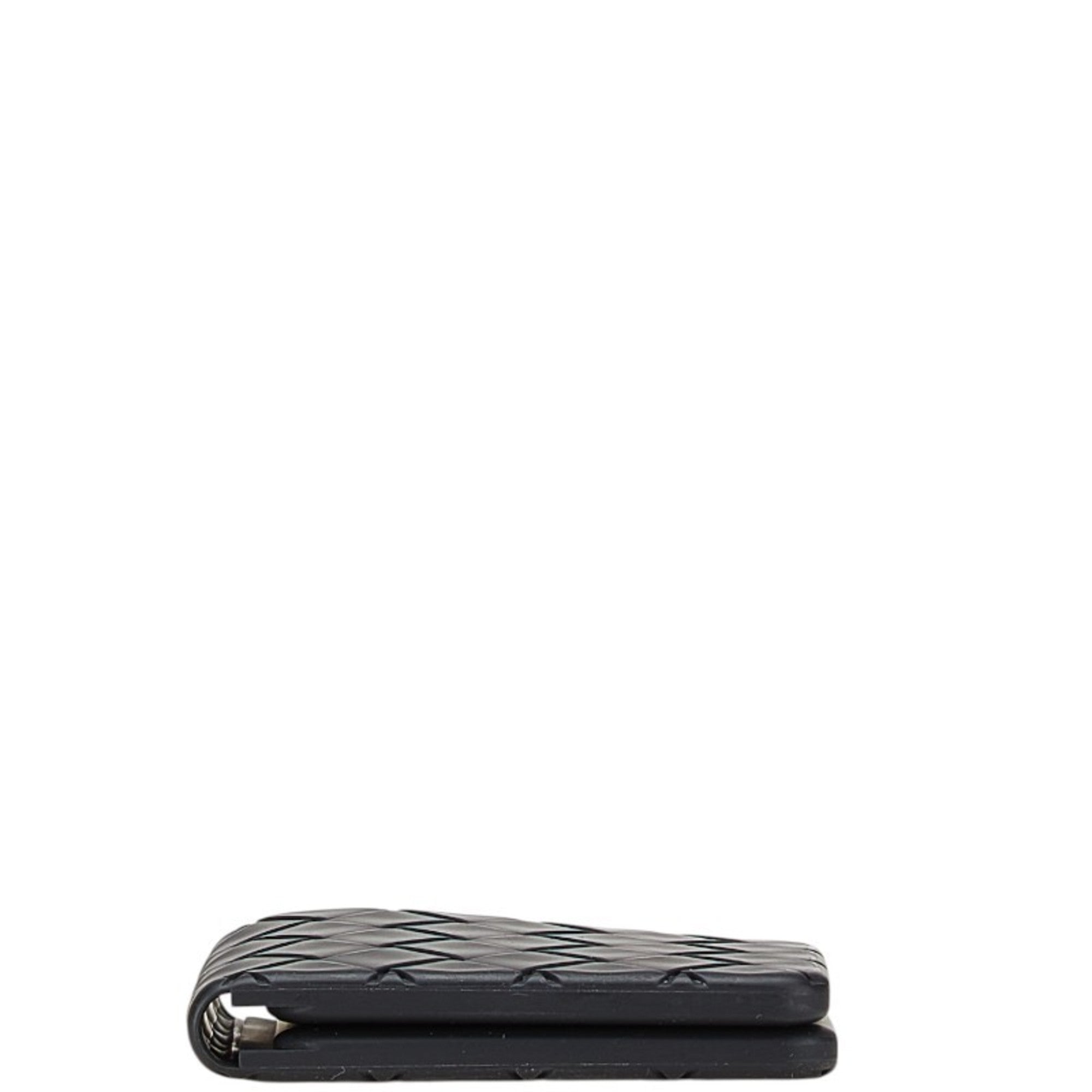 Bottega Veneta Black Rubber Bill Wallet (Bi-Fold) (Pre-Owned)