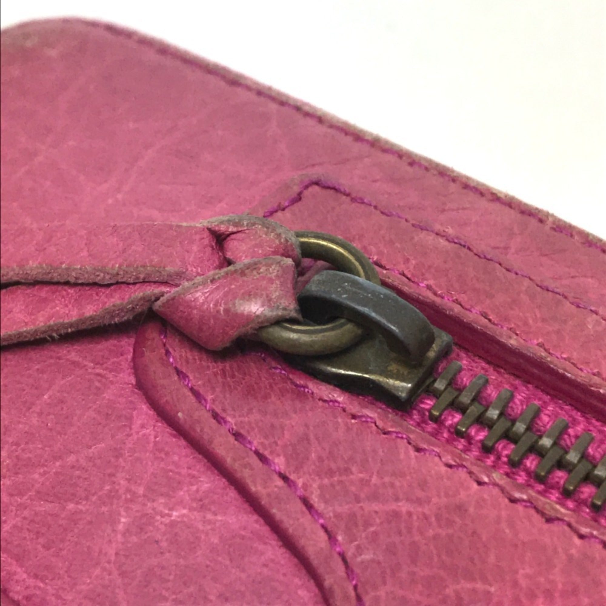 Balenciaga Pink Leather Long Wallet (Bi-Fold) (Pre-Owned)