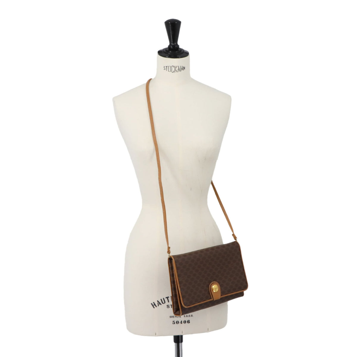 Celine Brown Pvc Leather Handbag Shoulder Bag (Pre-Owned)