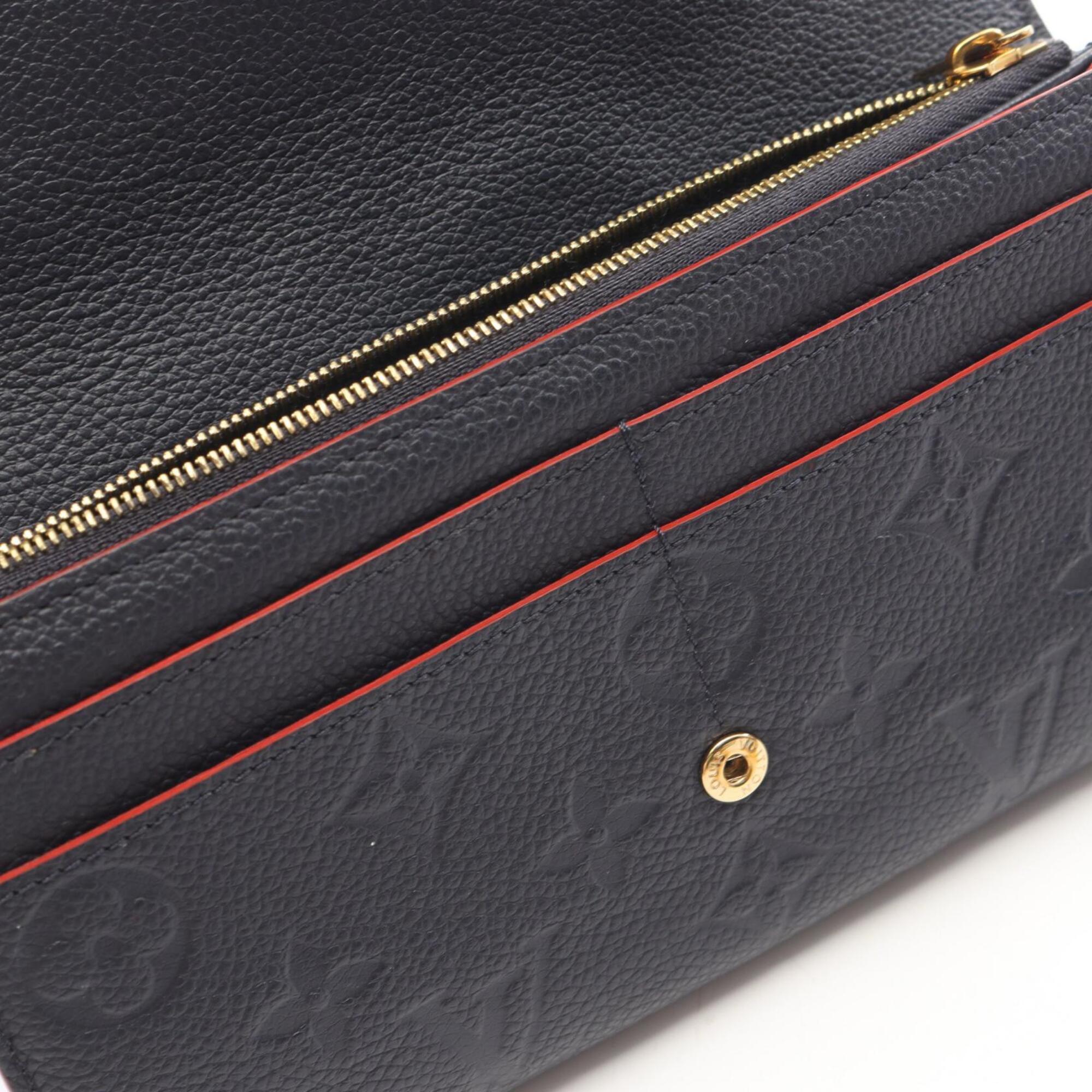 Louis Vuitton Marine Rouge Navy Monogram Empreinte Leather Long Wallet (Bi-Fold) (Pre-Owned)