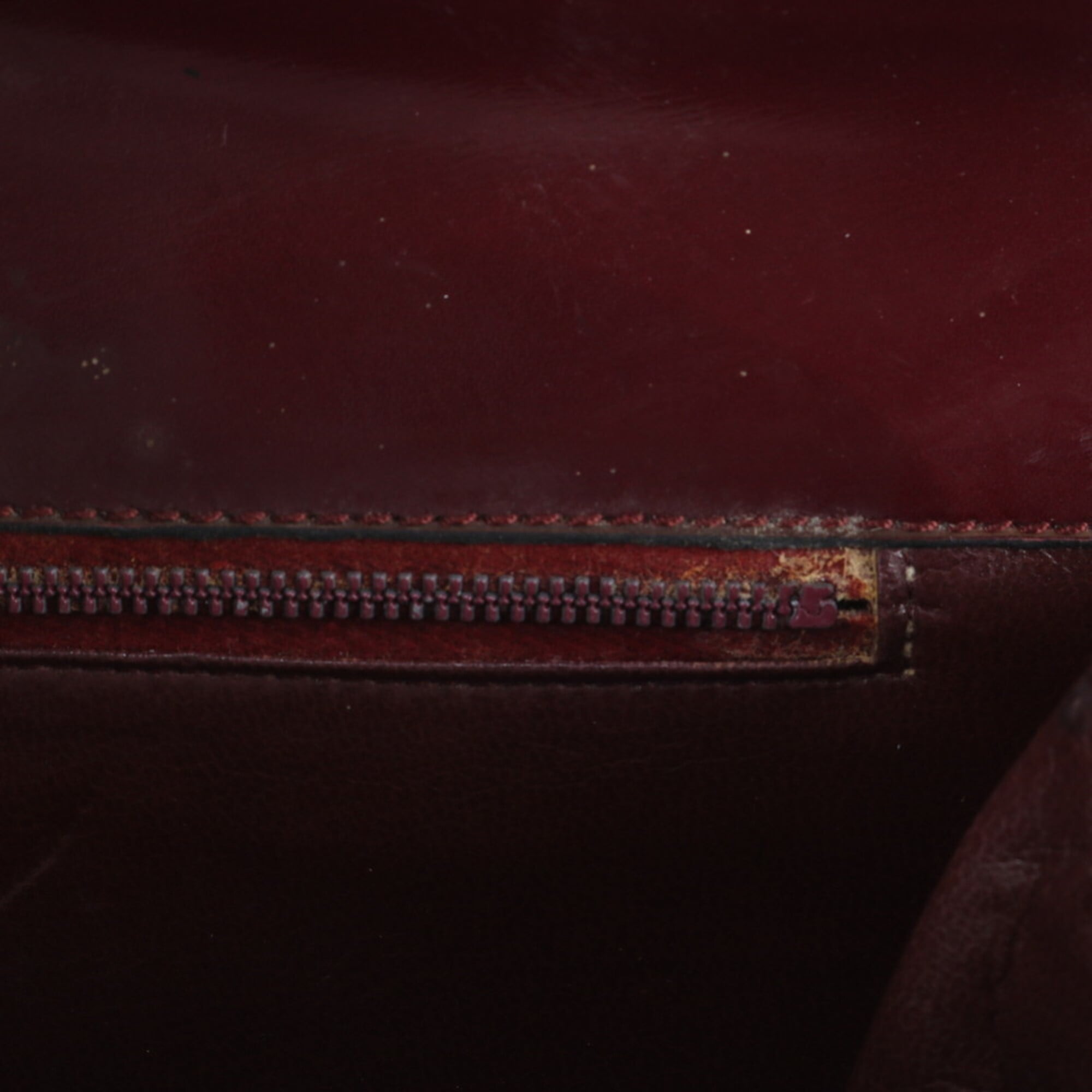 Celine Red Color Wine Leather Shoulder Bag (Pre-Owned)