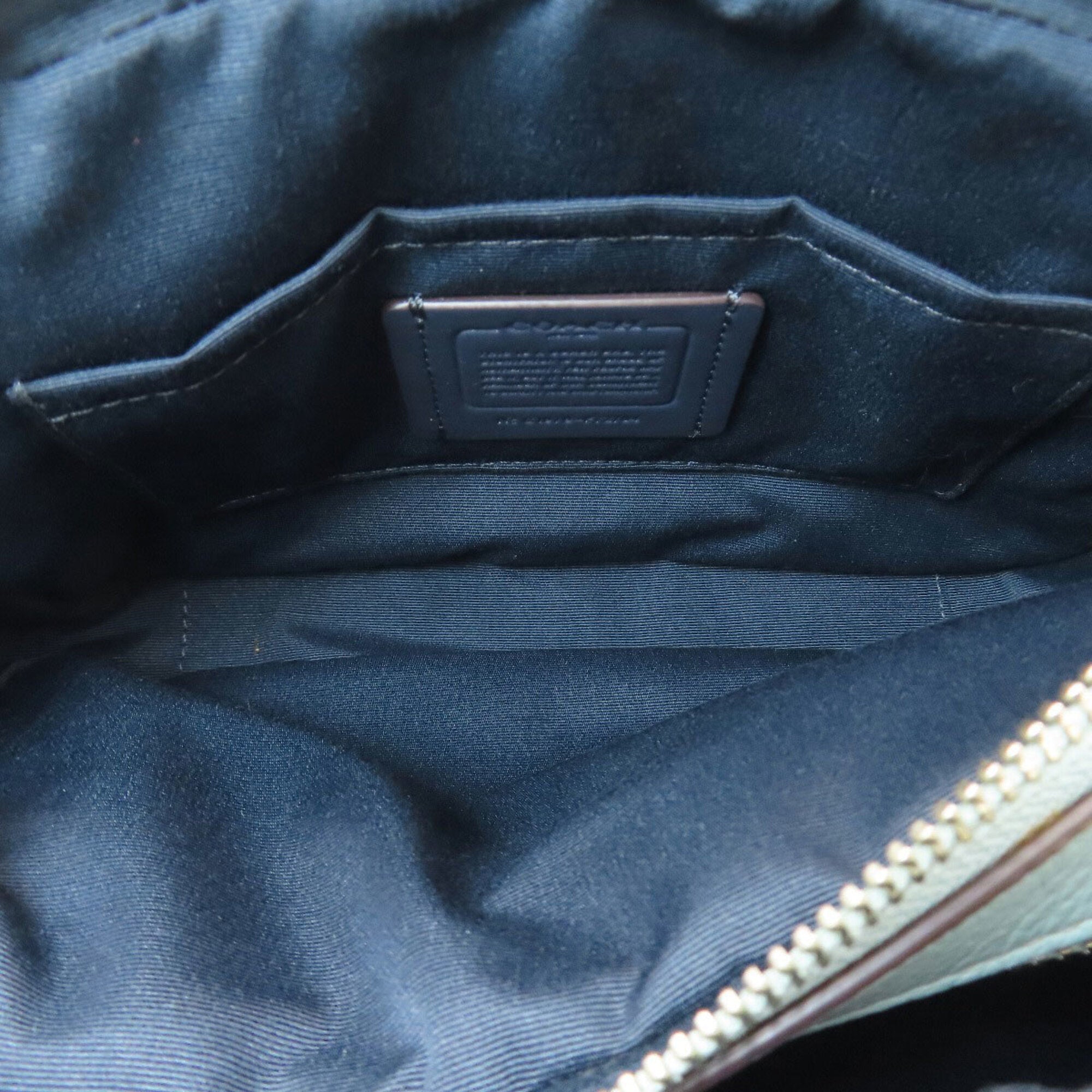 Coach Light Blue Navy White Leather Shoulder Bag (Pre-Owned)