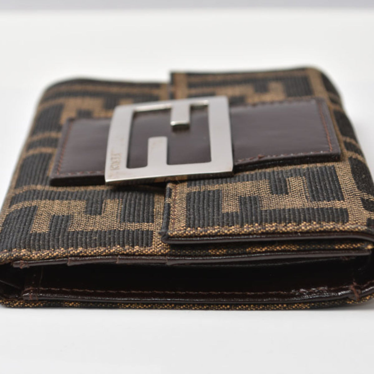 Fendi Brown Canvas Wallet (Tri-Fold) (Pre-Owned)