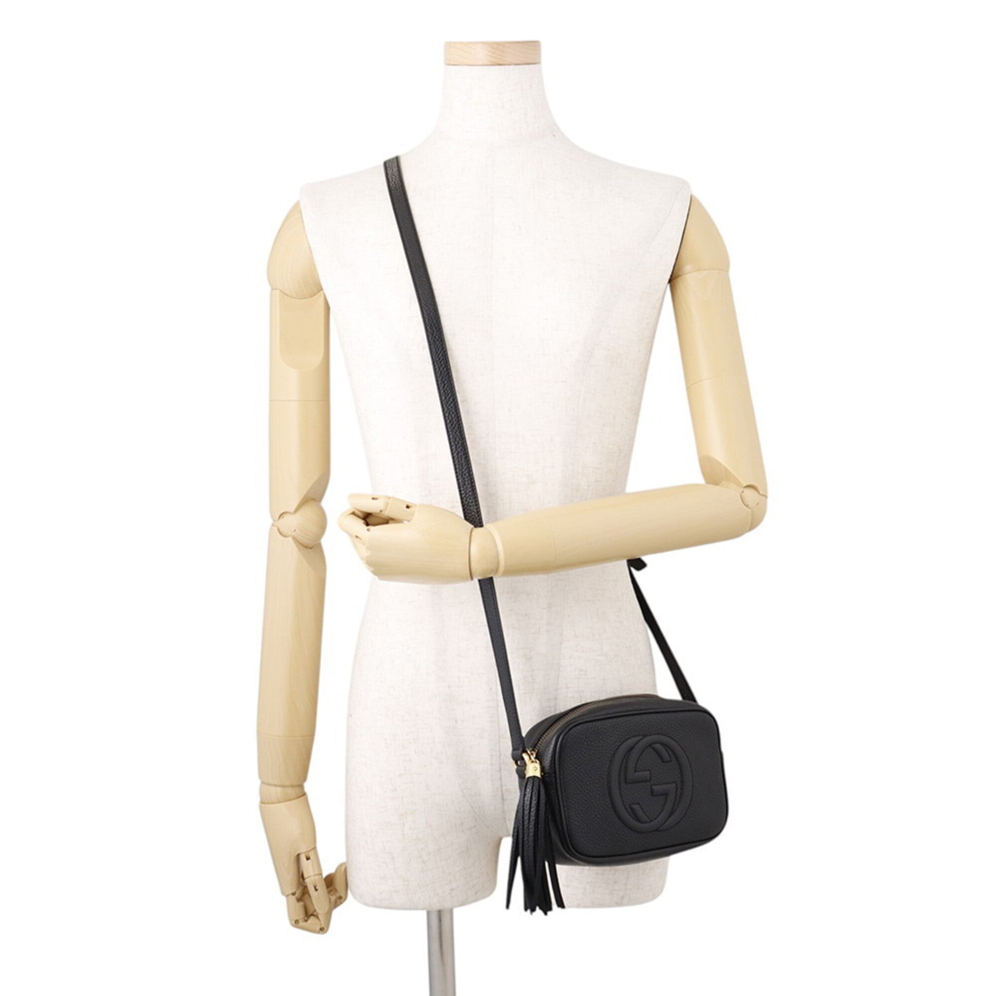 Gucci Soho Black Leather Handbag Shoulder Bag (Pre-Owned)