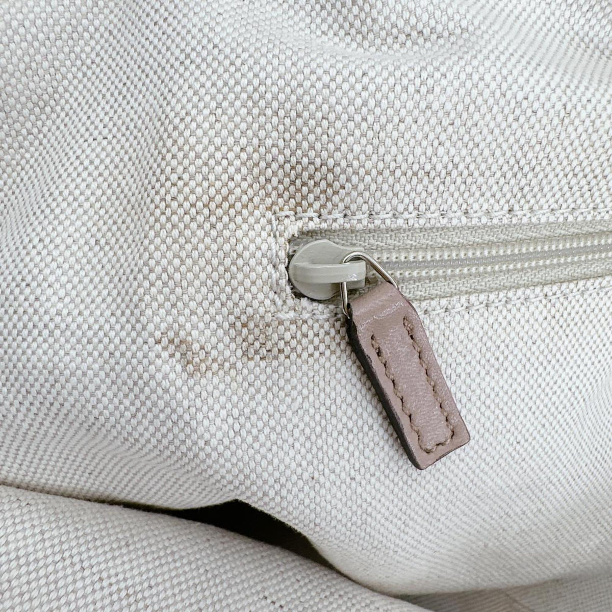 Gucci Beige Beige Brown Brown White Canvas Handbag Tote Bag (Pre-Owned)