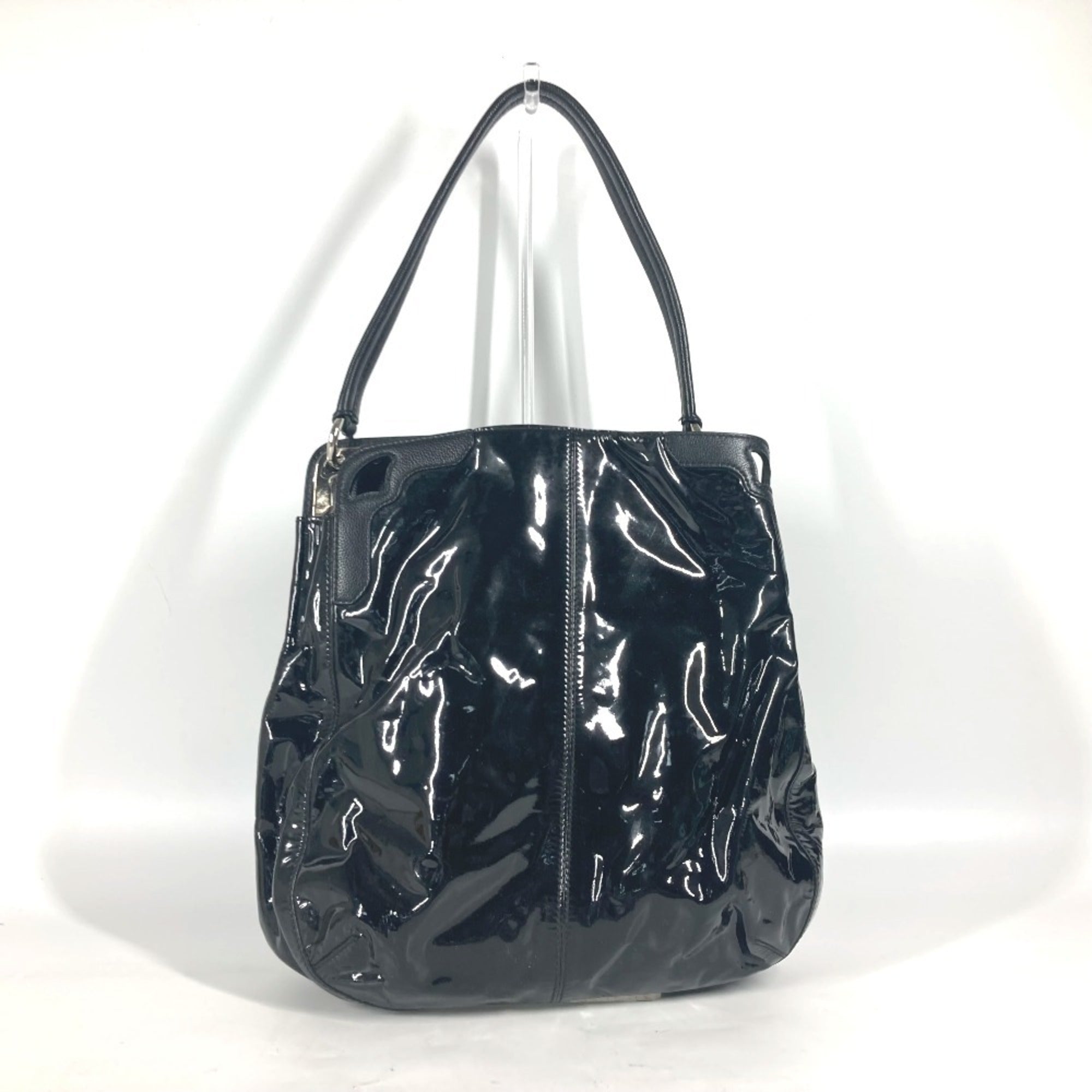Cartier Marcello Black Leather Shoulder Bag Tote Bag (Pre-Owned)