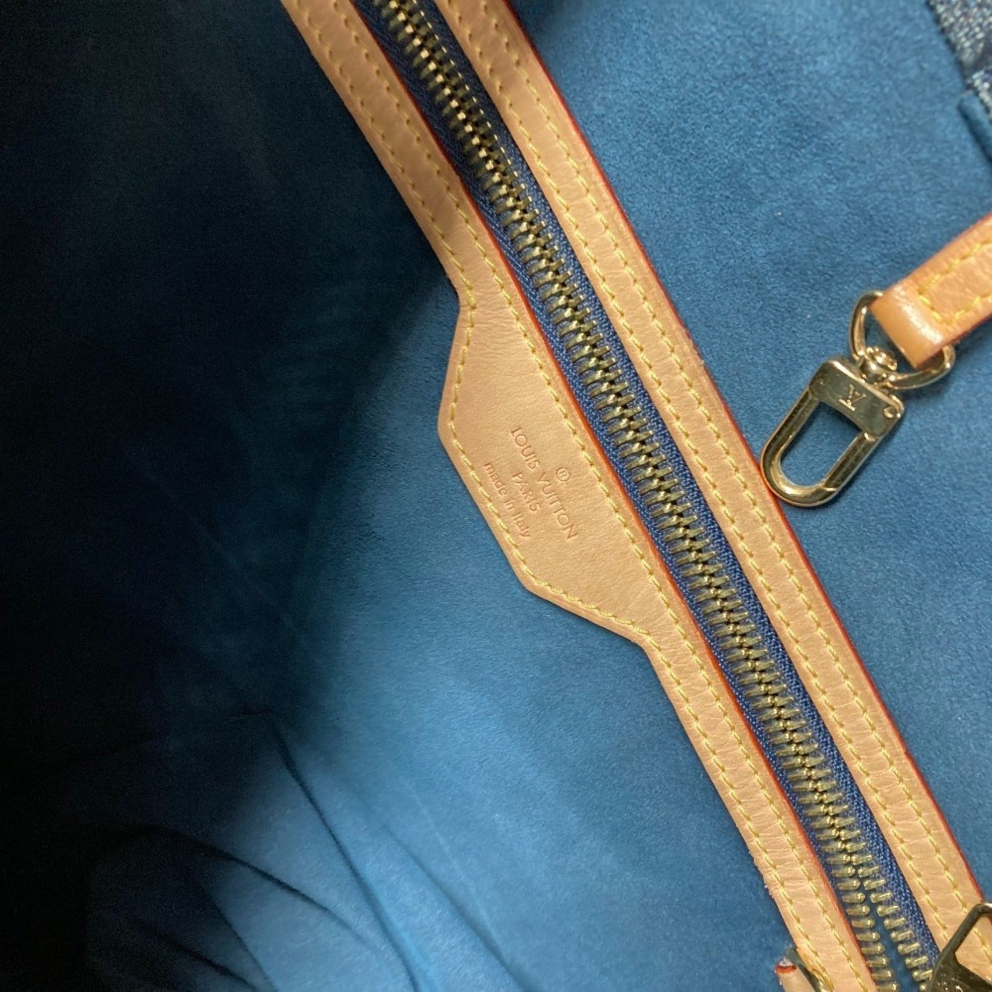 Louis Vuitton Monogram Denim Blue Monogram Denim Shoulder Bag Tote Bag (Pre-Owned)