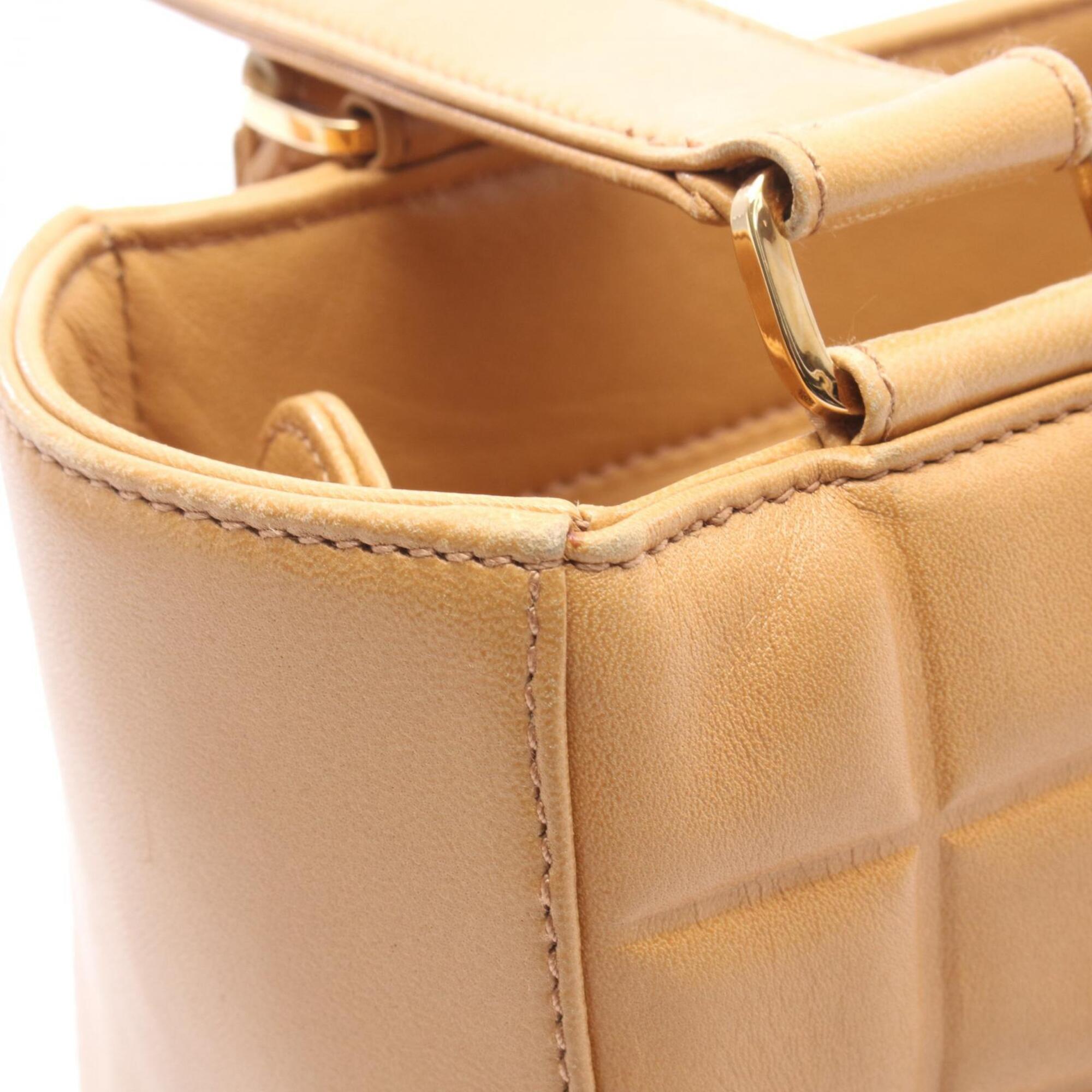 Chanel Beige Leather Handbag Tote Bag (Pre-Owned)
