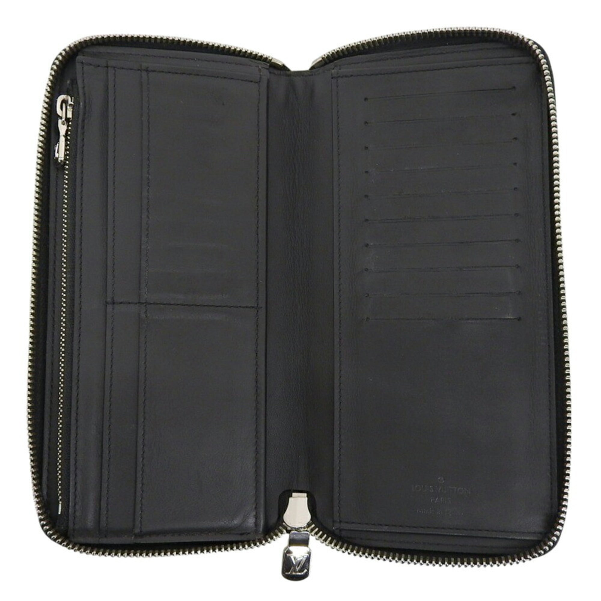 Louis Vuitton Black Leather Long Wallet (Bi-Fold) (Pre-Owned)