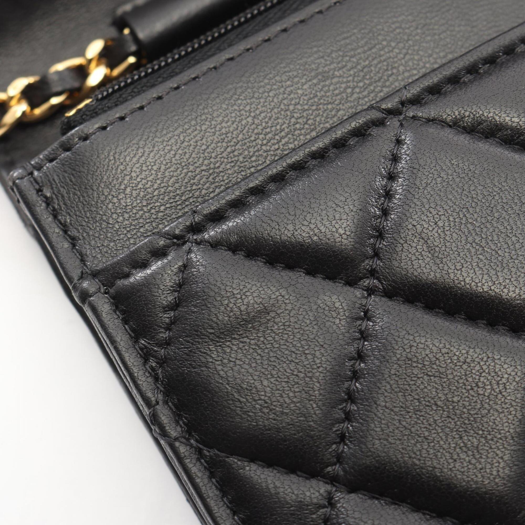 Chanel Black Leather Handbag Shoulder Bag (Pre-Owned)