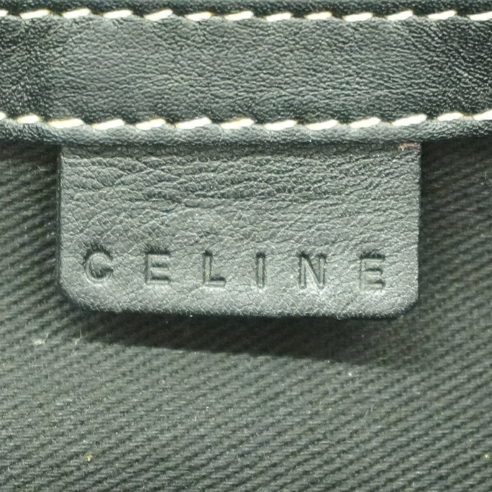 Celine Black Gray Canvas Handbag (Pre-Owned)