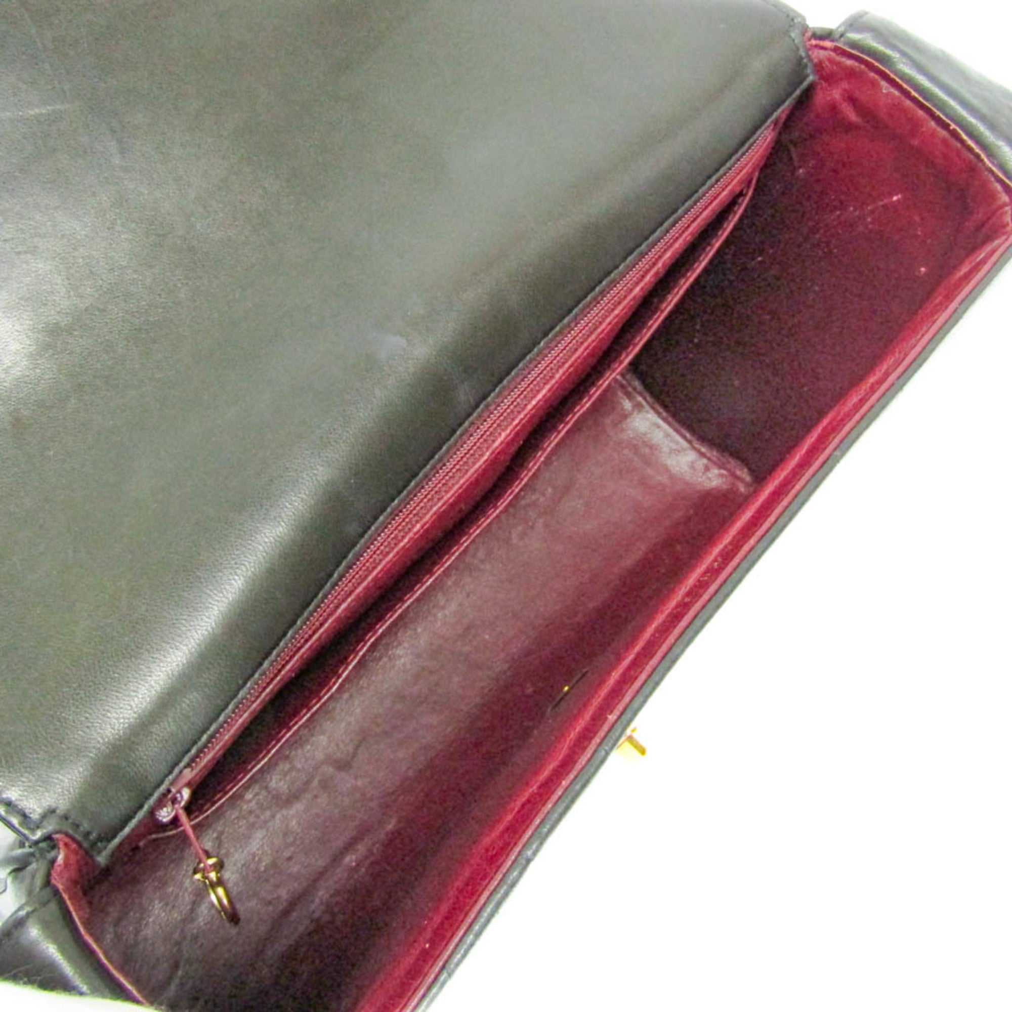 Chanel Mademoiselle Black Leather Shoulder Bag (Pre-Owned)