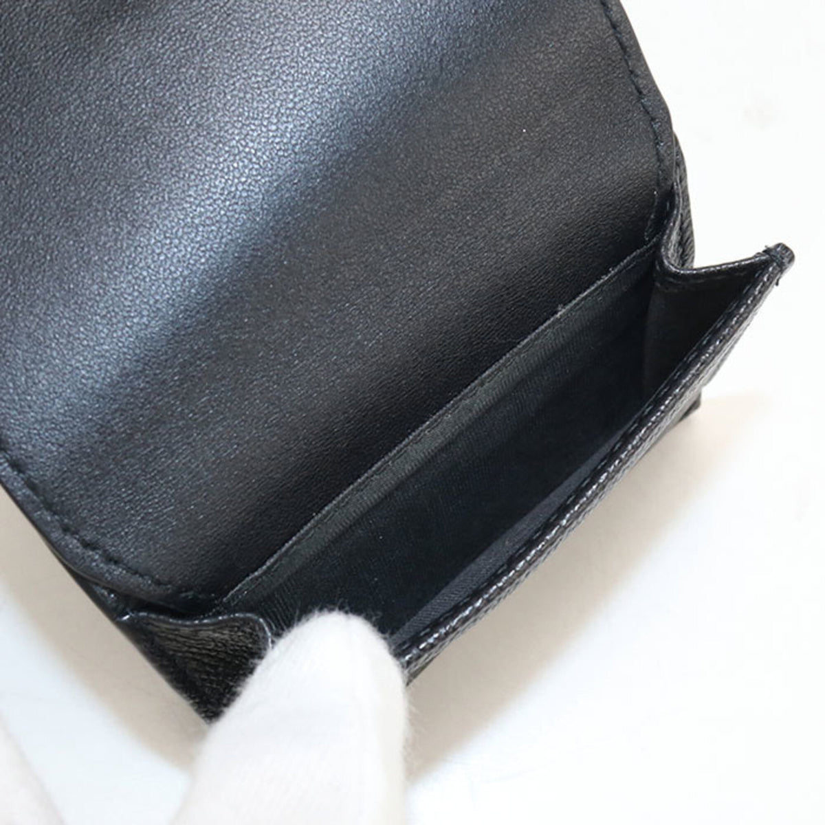 Christian Dior Black Leather Wallet (Tri-Fold) (Pre-Owned)