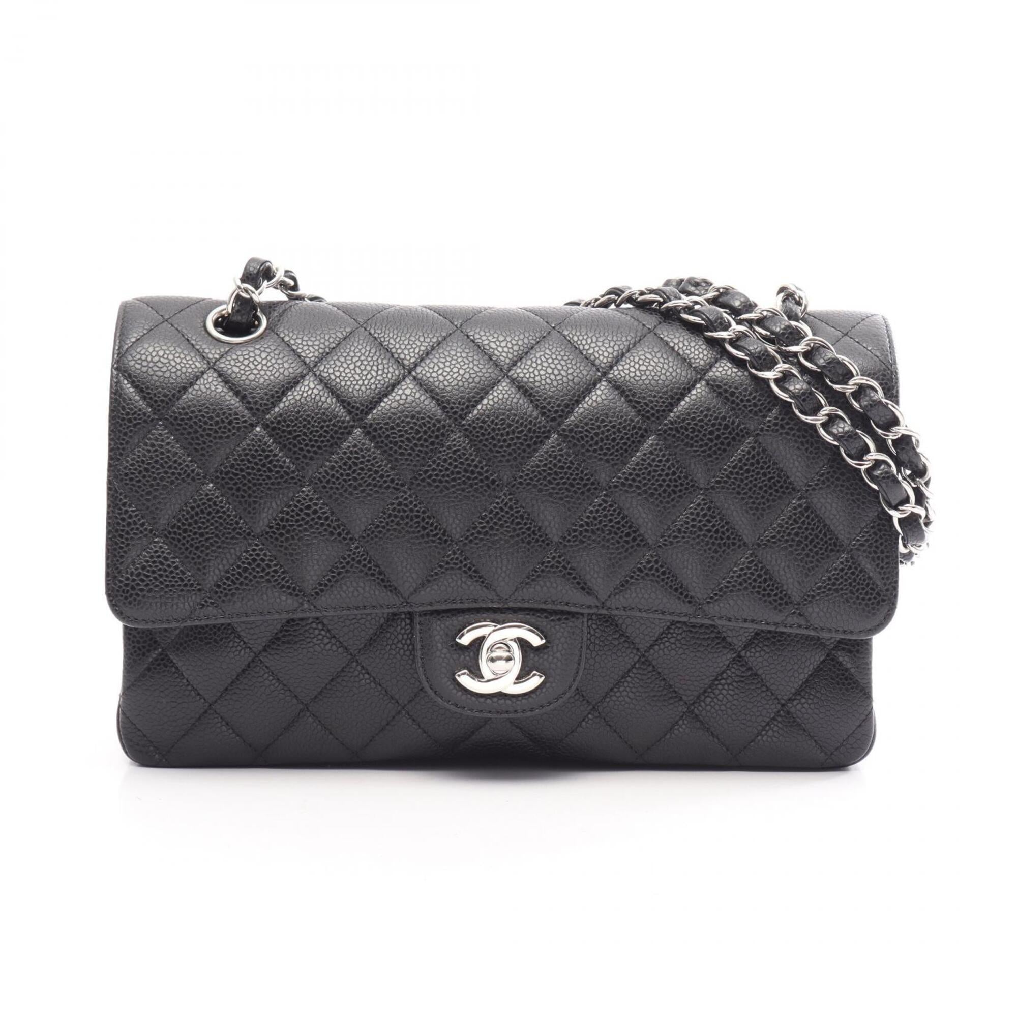 Chanel Black Grained Calfskin Handbag Shoulder Bag (Pre-Owned)