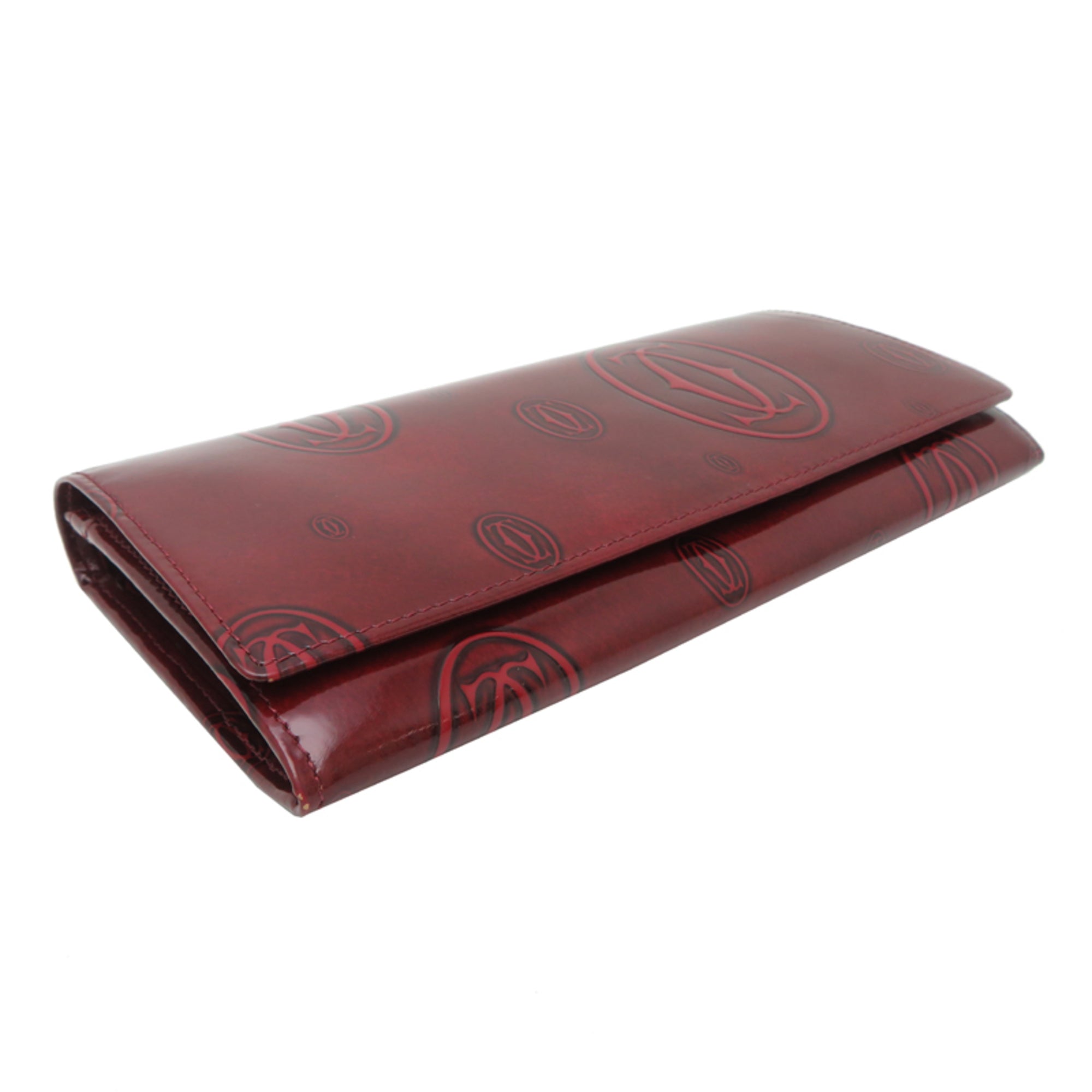 Cartier Bordeaux Red Color Long Wallet (Bi-Fold) (Pre-Owned)