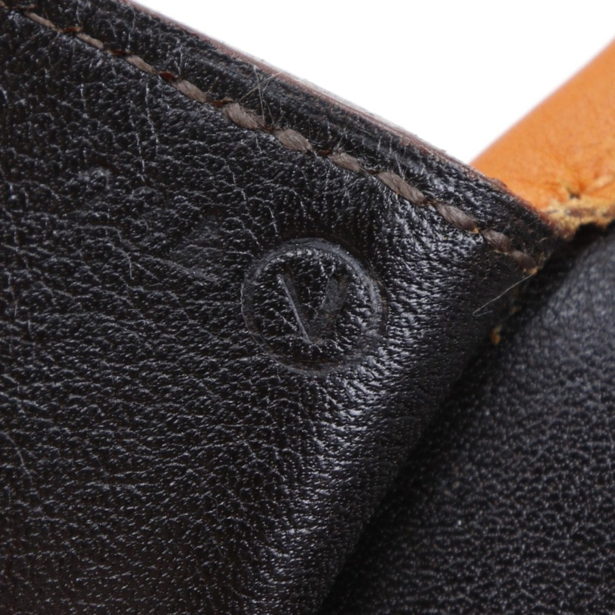 Hermes Black Orange Leather Shoulder Bag (Pre-Owned)