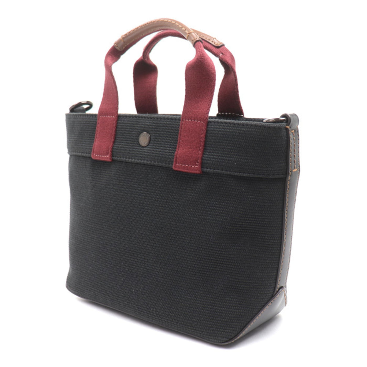 Coach Black Cotton Canvas Leather Tote Bag (Pre-Owned)