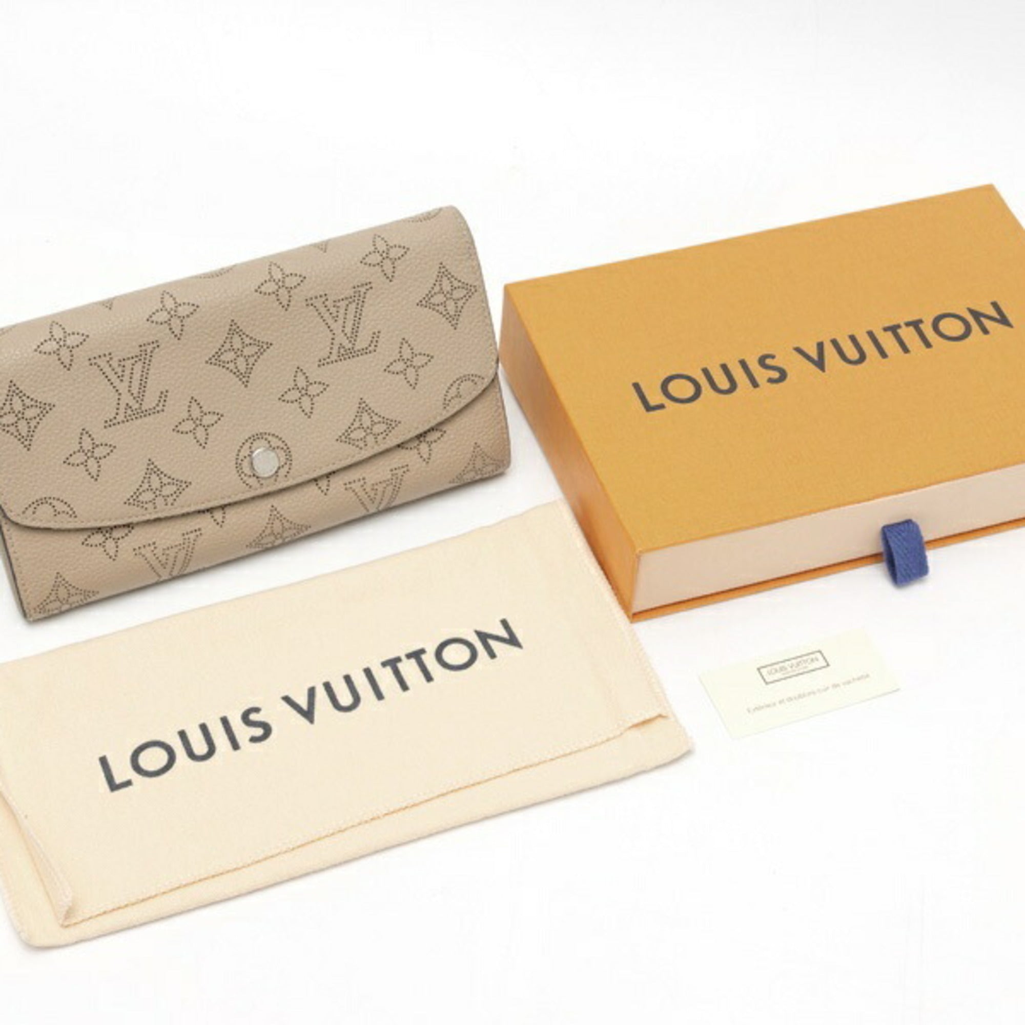 Louis Vuitton Mahina Grayish Mahina Leather Long Wallet (Bi-Fold) (Pre-Owned)